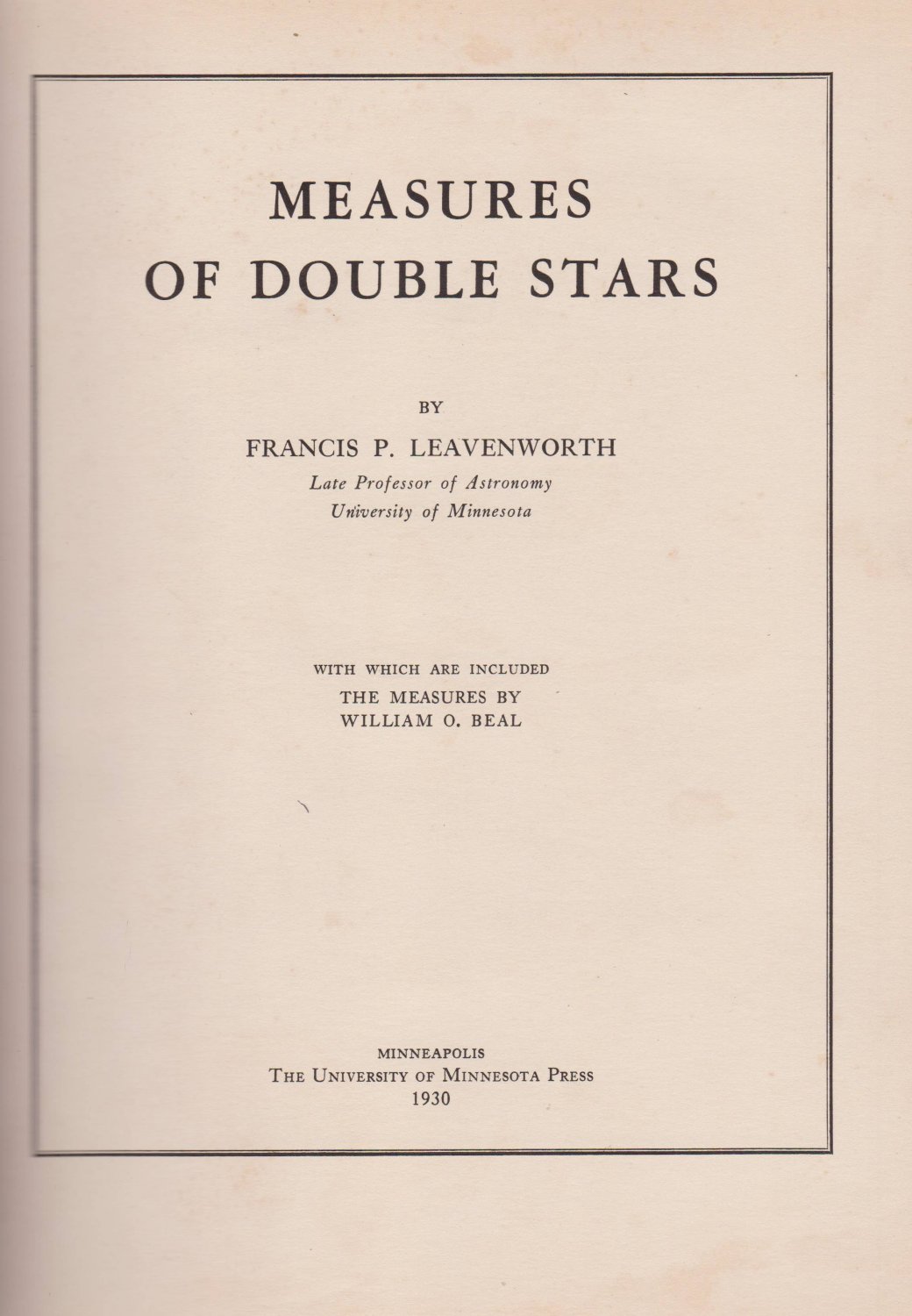 Measures of Double Stars.