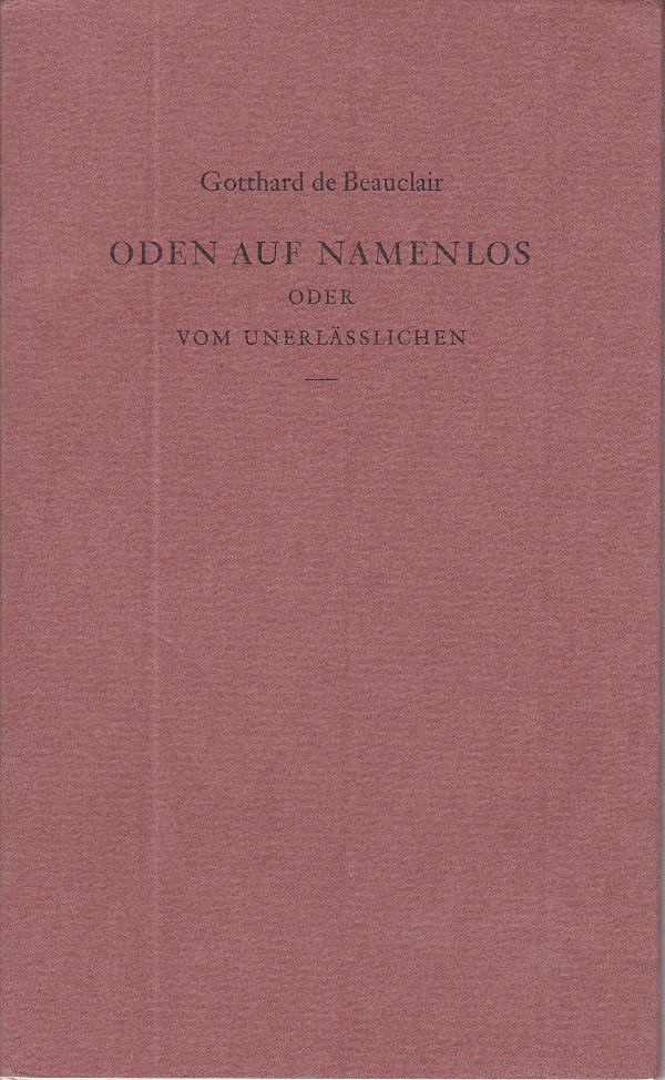 Oden auf Namenlos oder Vom Unerlässlichen.