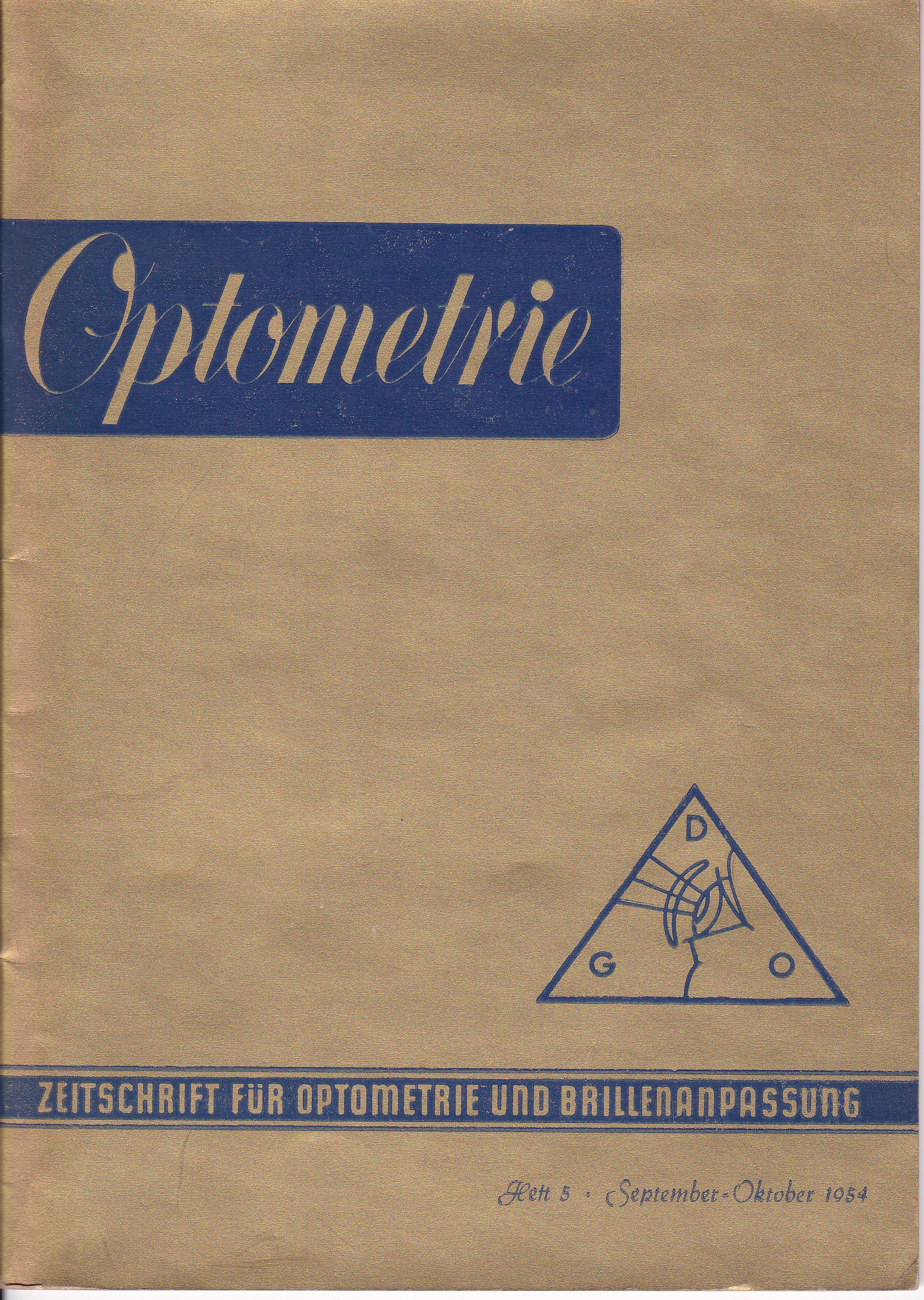 OPTOMETRIE. Zeitschrift für Optometrie und Brillenanpassung.