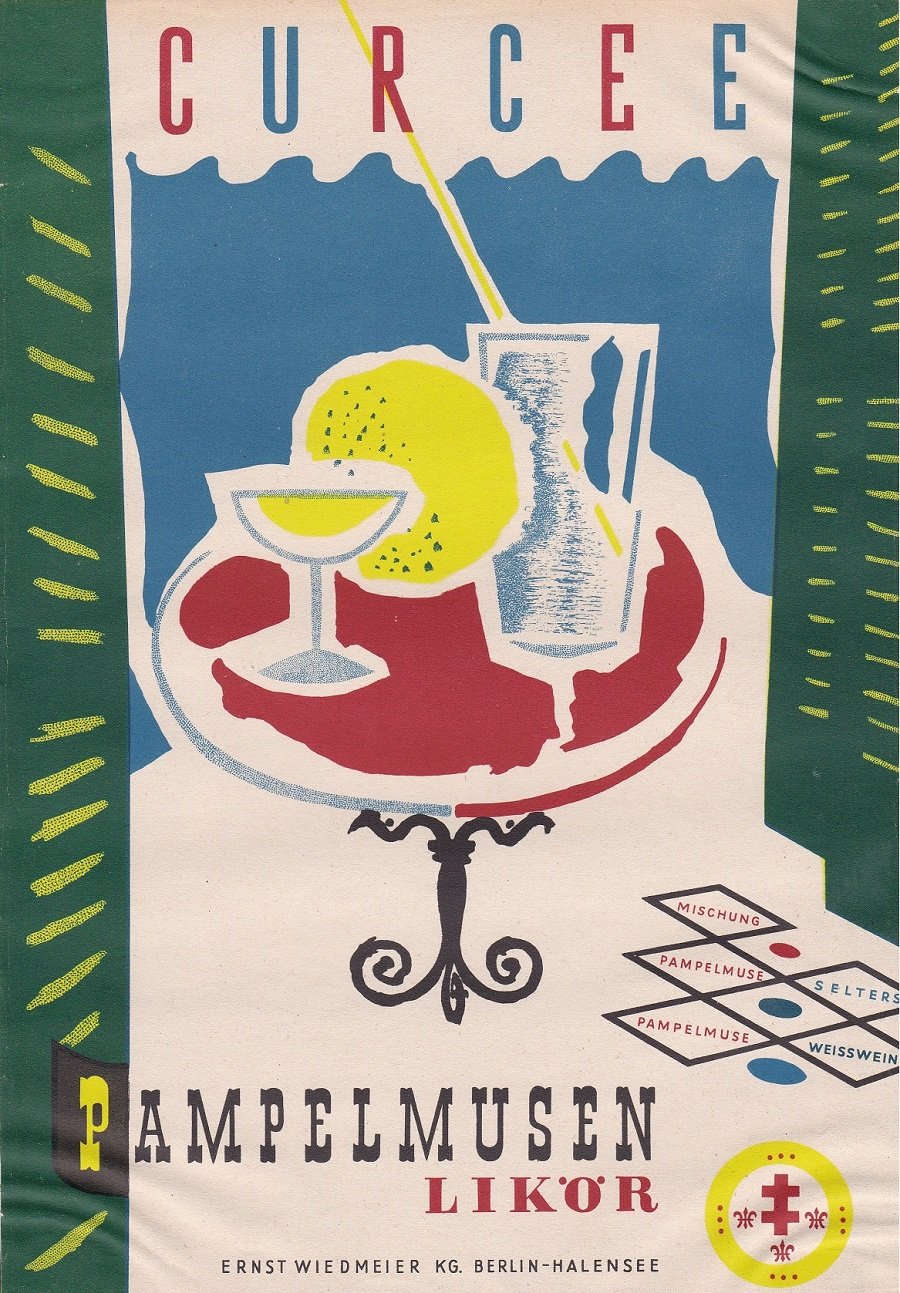 Pampelmusen Likör (Werbemittel).