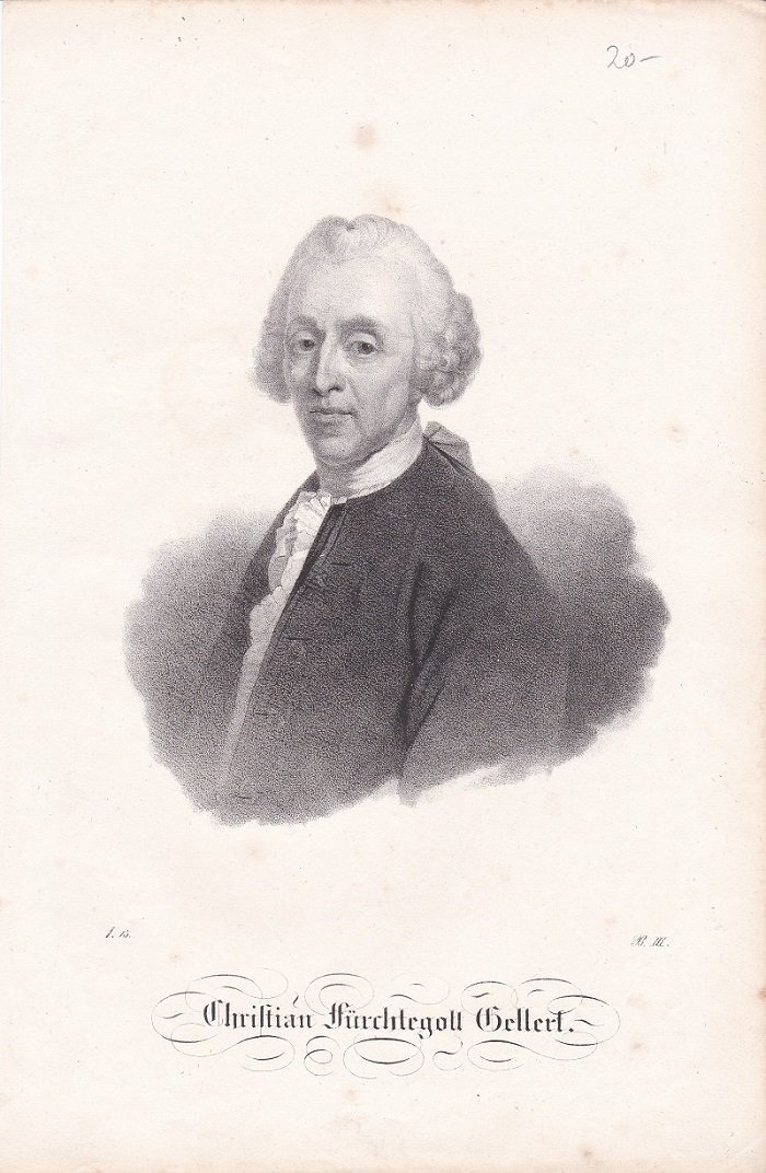 Porträt / Bildnis von Christian Fürchtegott Gellert (1715-1769).