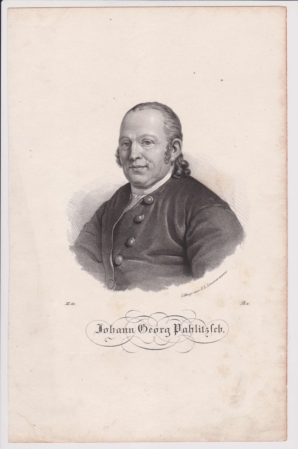 Porträt / Bildnis von Johann Georg Pahlitzsch (1723-1788).