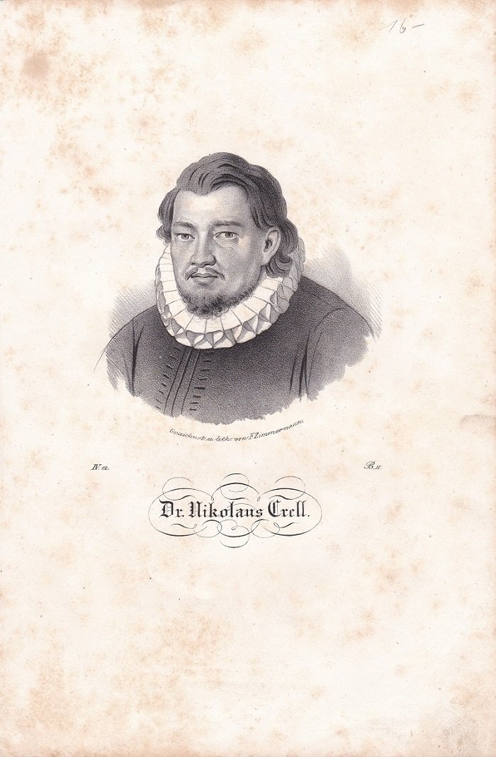 Porträt / Bildnis von Nikolaus Crell / Krell (1551-1601).