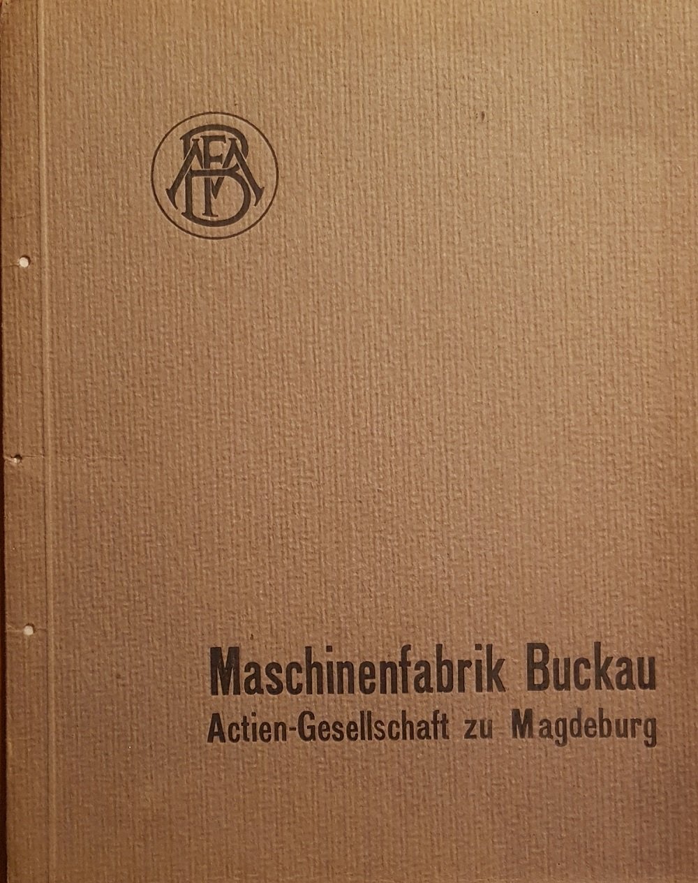 Präsentationsmappe mit 5 Blättern zu Produkten und Lieferungen der Traditionsfirma.