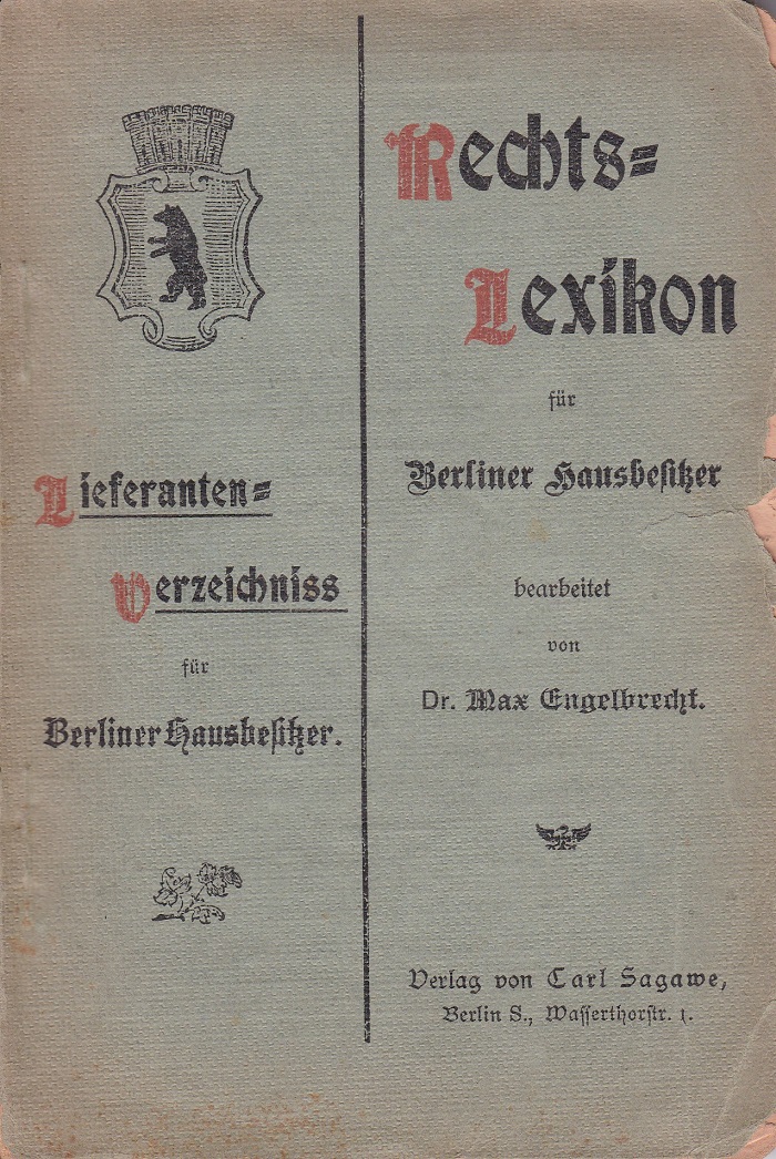 Rechts-Lexikon für Berliner Hausbesitzer.