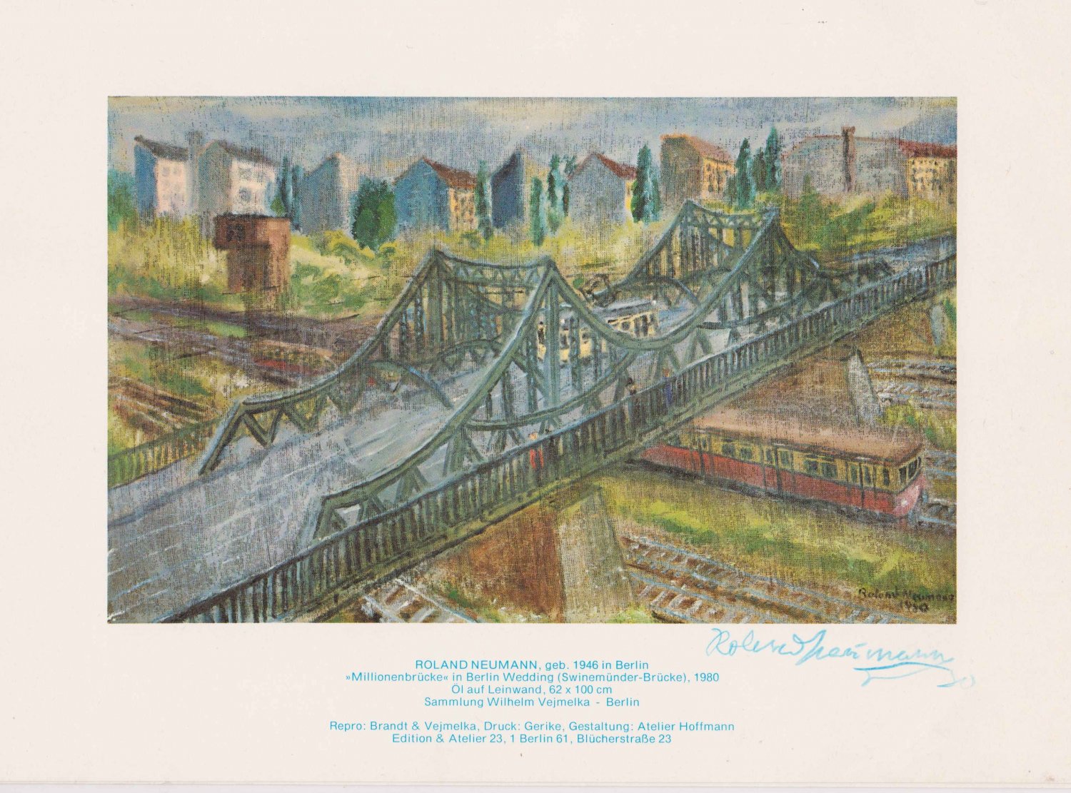 Roland Neumann. "Millionenbrücke" in Berlin Wedding (Swinemünder-Brücke). 1980.