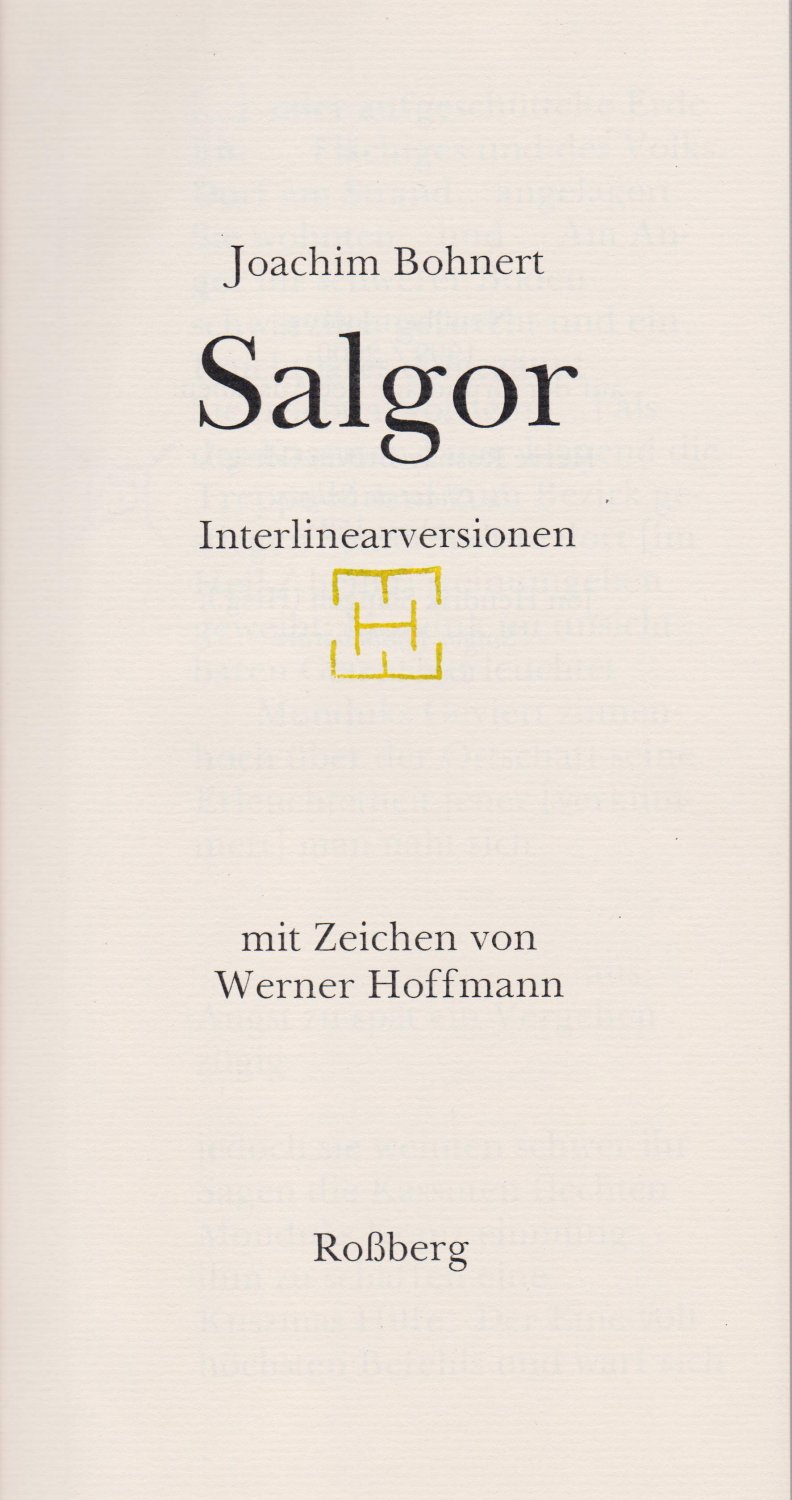 Salgor. Interlinearversionen. (Mit Widmung des Autors!).