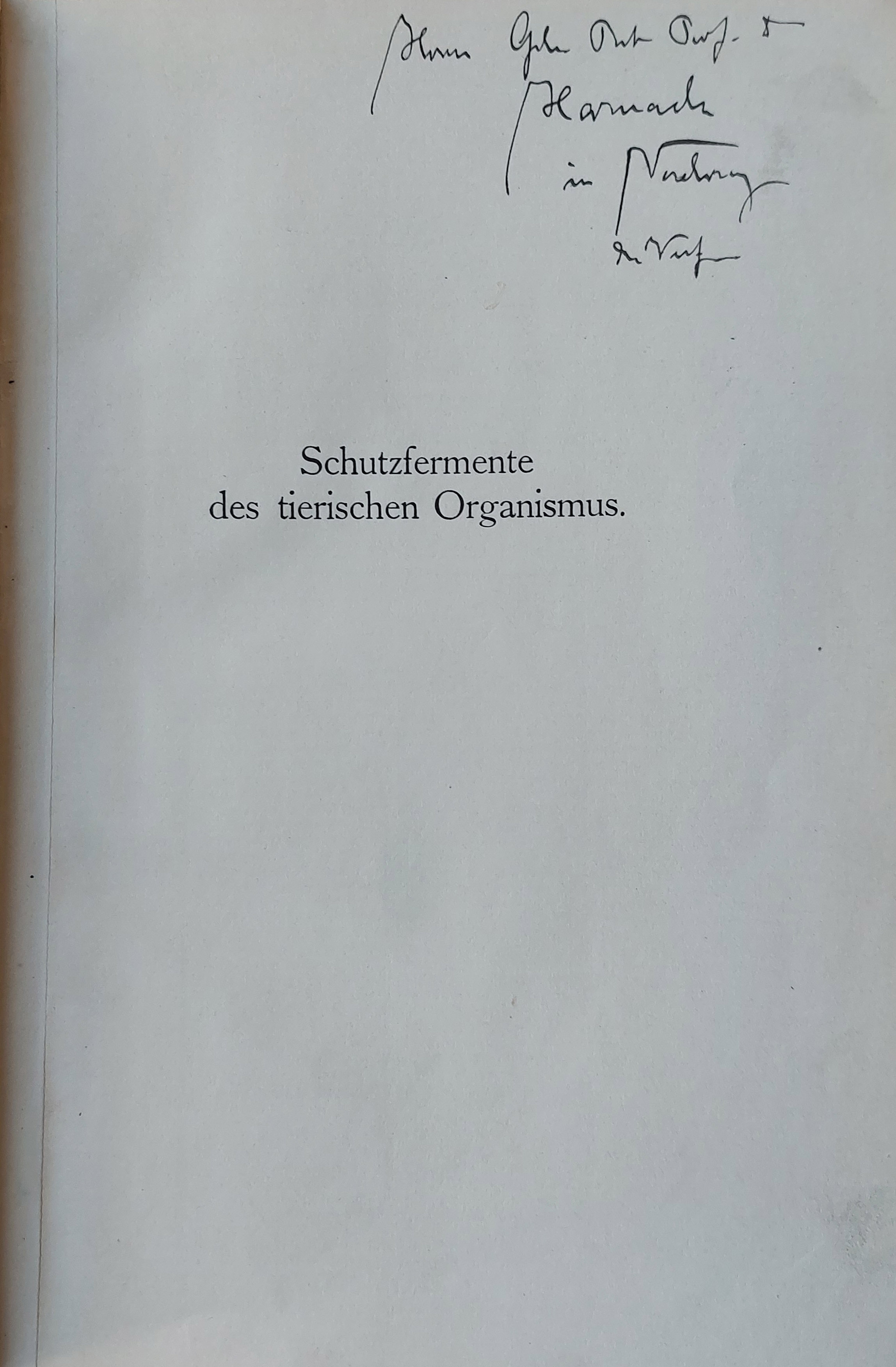 Schutzfermente des tierischen Organismus.