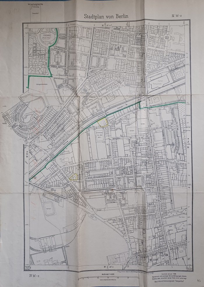 Stadtplan von Berlin. Verwaltungsbezirk Tempelhof. IV bf - o.