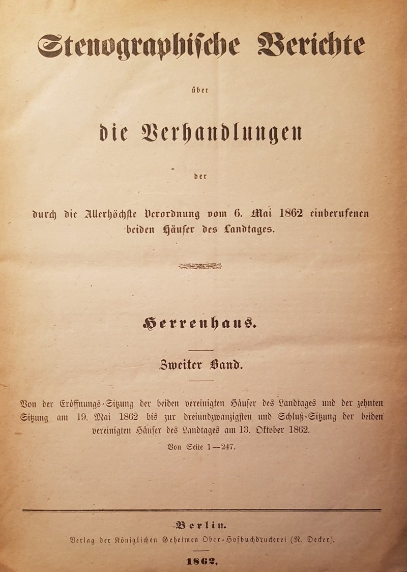 Stenographische Berichte über die Verhandlungen der durch die Allerhöchste Verordnung …