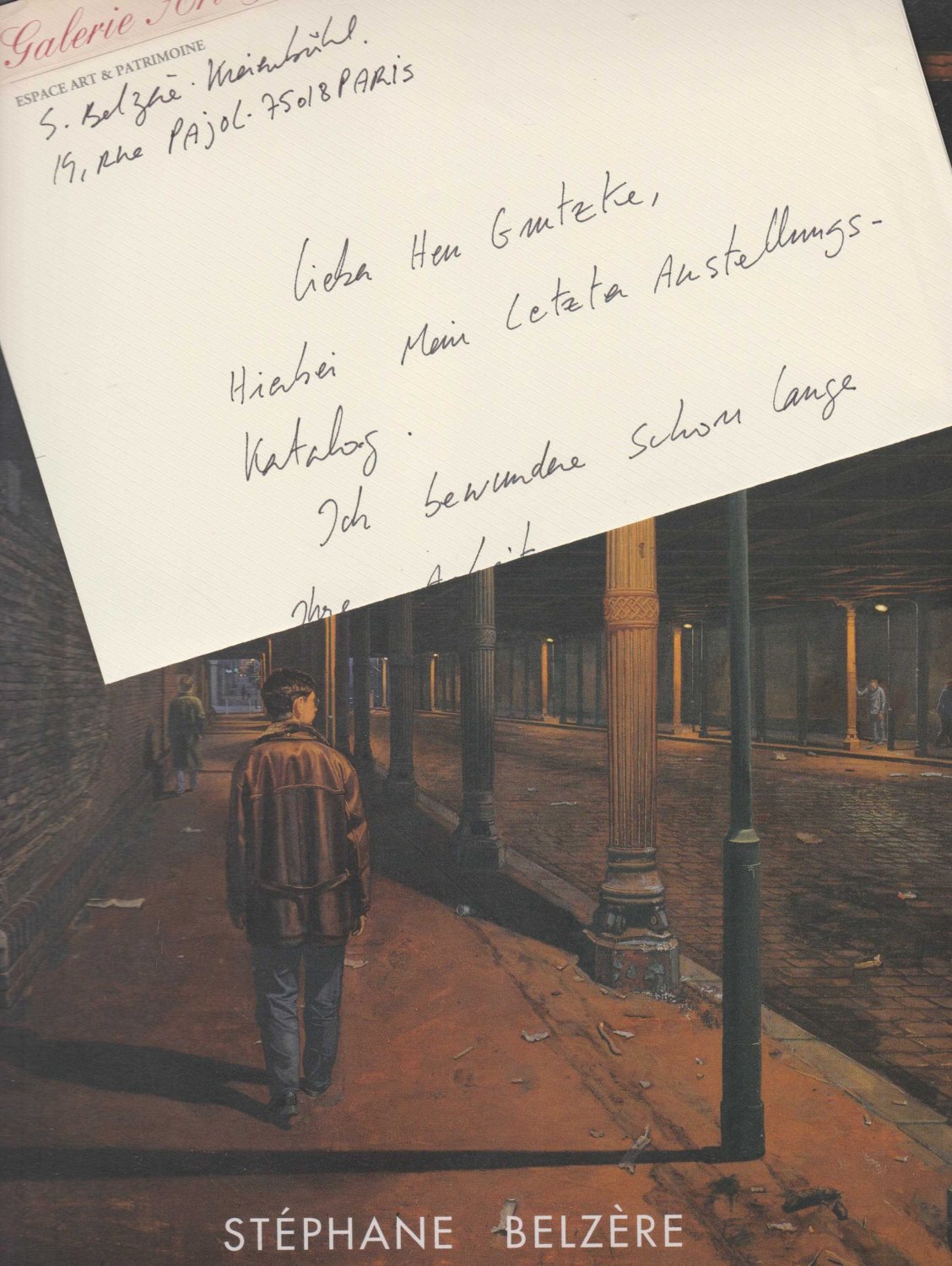 Stéphane Belzère. Peintures. (With a signed letter of the artist!).