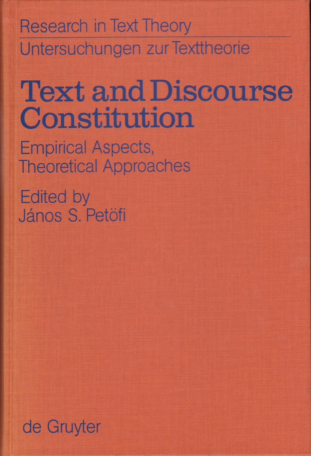 Text and Discourse Constitution.