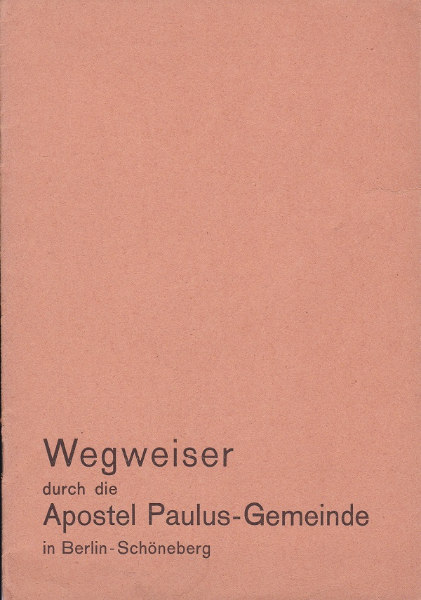 Wegweiser durch die Apostel Paulus-Gemeinde in Berlin-Schöneberg.