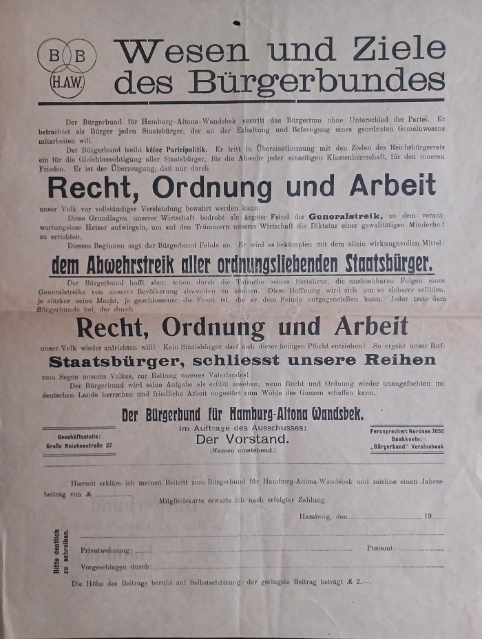 Wesen und Ziele des Bürgerbundes.