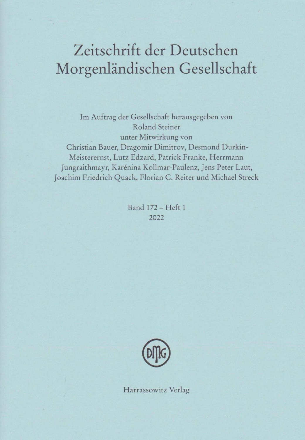 Zeitschrift der Deutschen Morgenländischen Gesellschaft. Band 172 - Heft 1, …