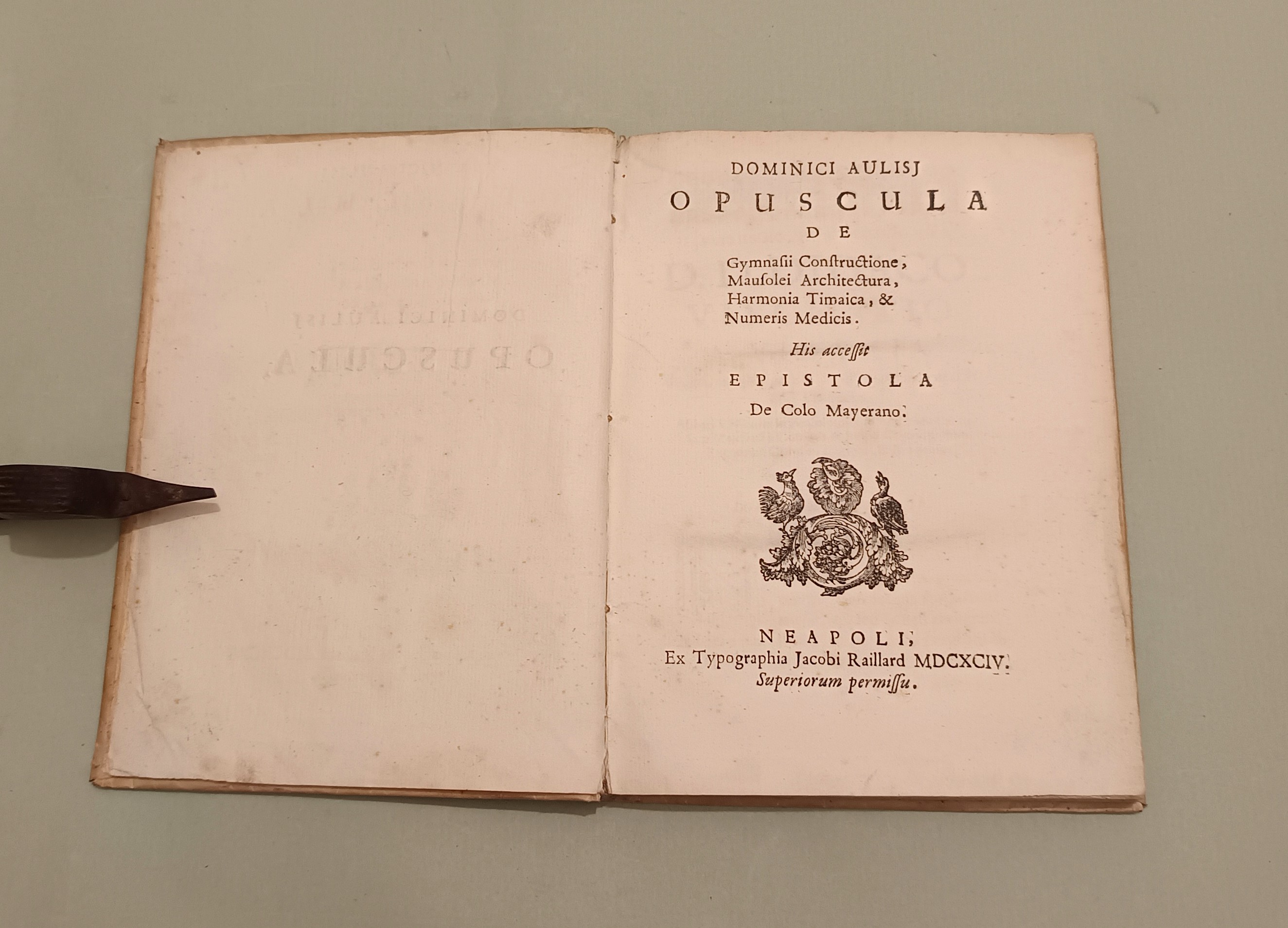Opuscula de Gymnasii Constructione, Mausolei Architectura, Harmonia Timaica et Numeris …