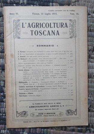 L'AGRICOLTURA TOSCANA - GIORNALE DI AGRICOLTURA E COMMERCIO E L'AMICO …