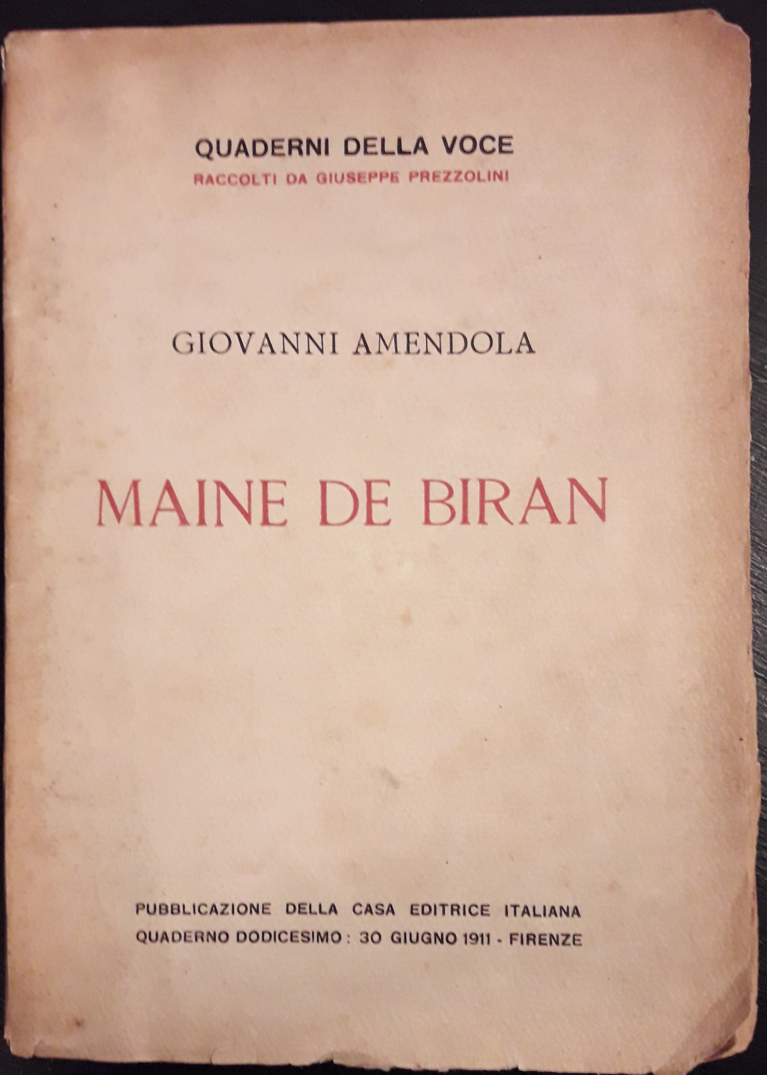 Maine de Biran. Quattro lezioni tenute alla biblioteca filosofica di …