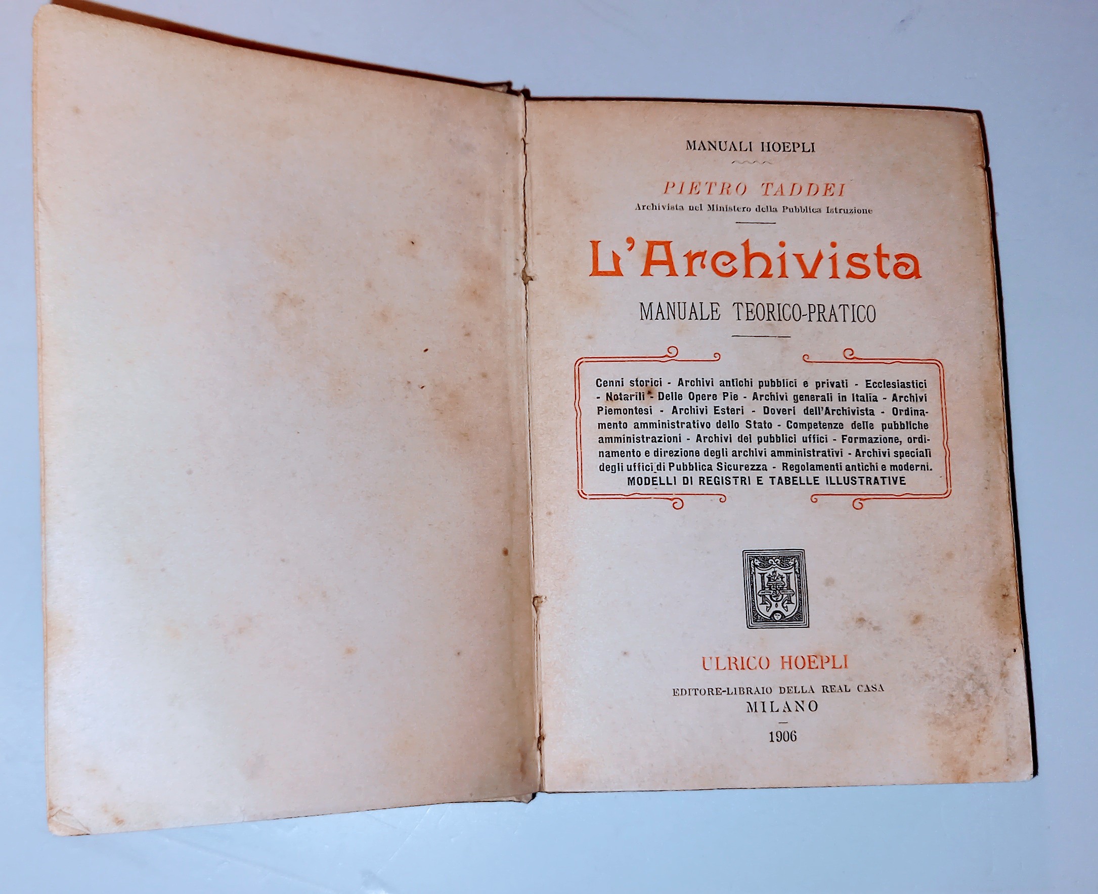 L'ARCHIVISTA (prima edizione) - 1906