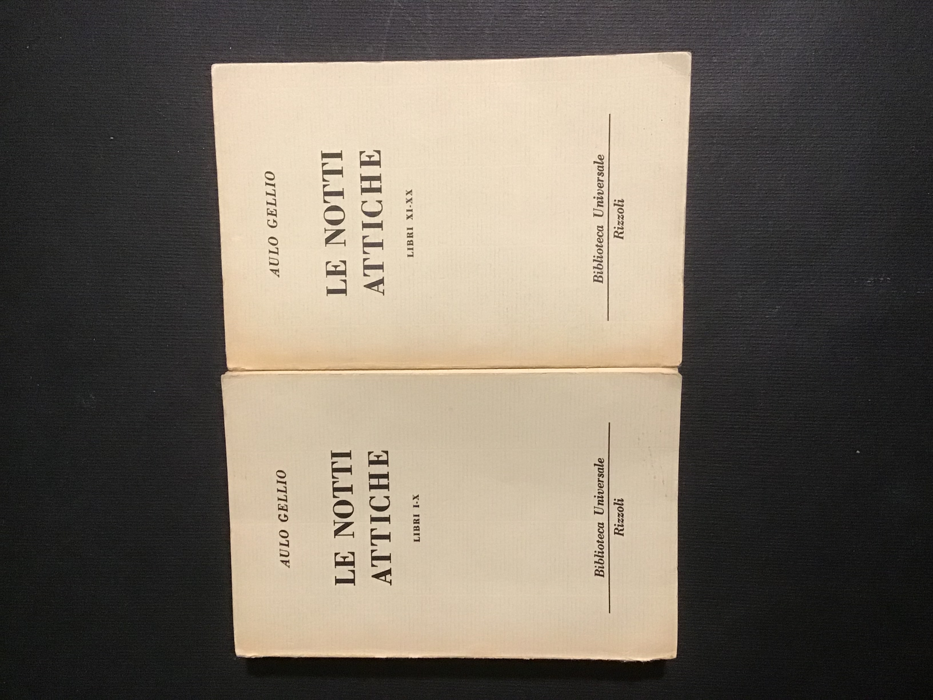 LE NOTTI ATTICHE - LIBRI I-X, XI-XX - (2 VOLUMI)