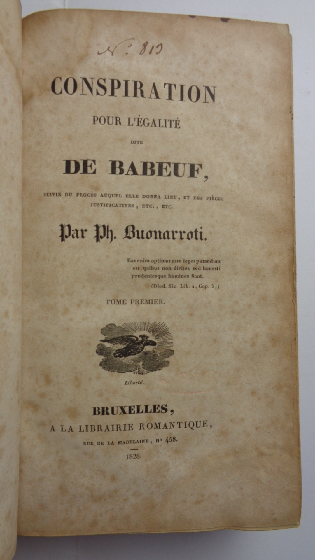 CONSPIRATION POUR L'ÉGALITÉ DITE DE BABEUF, suivie du procès auquel …
