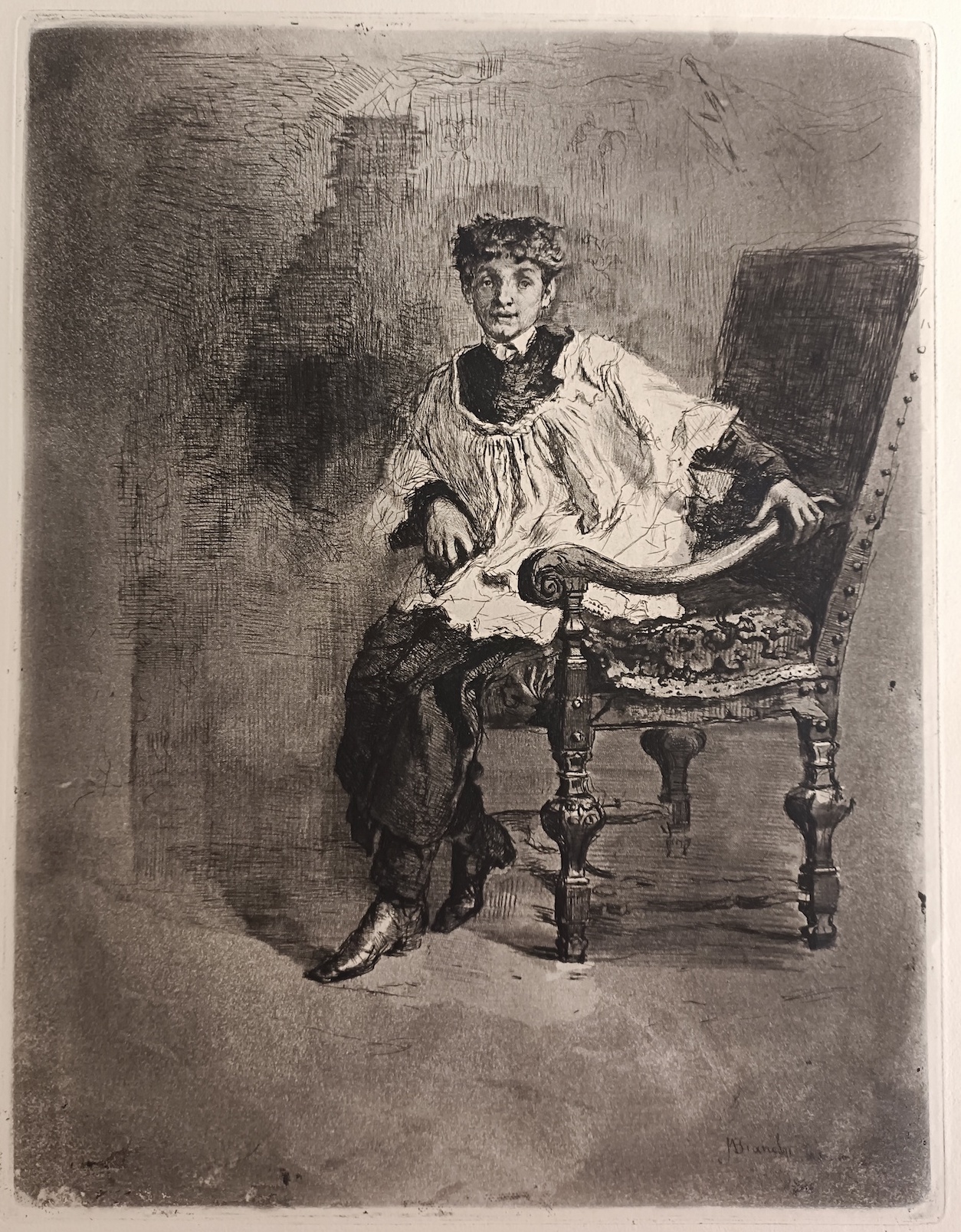Chierico seduto, ante 1872