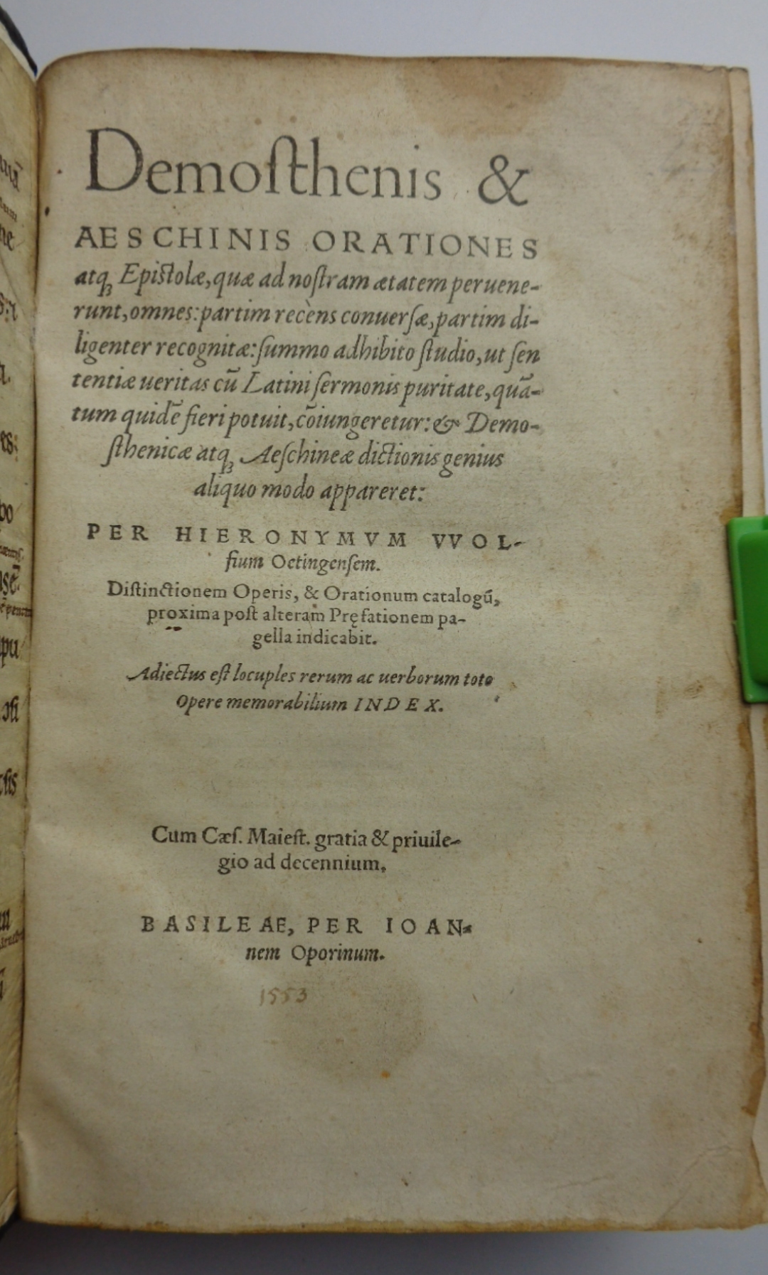 DEMOSTHENIS ET AESCHINIS ORATIONES ATQUE EPISTOLAE (4 tomi)
