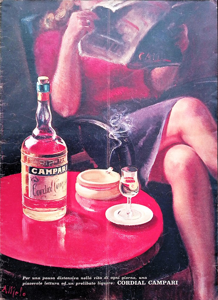 Pubblicità del 1967 Cordial Campari Liquore Aperitivo