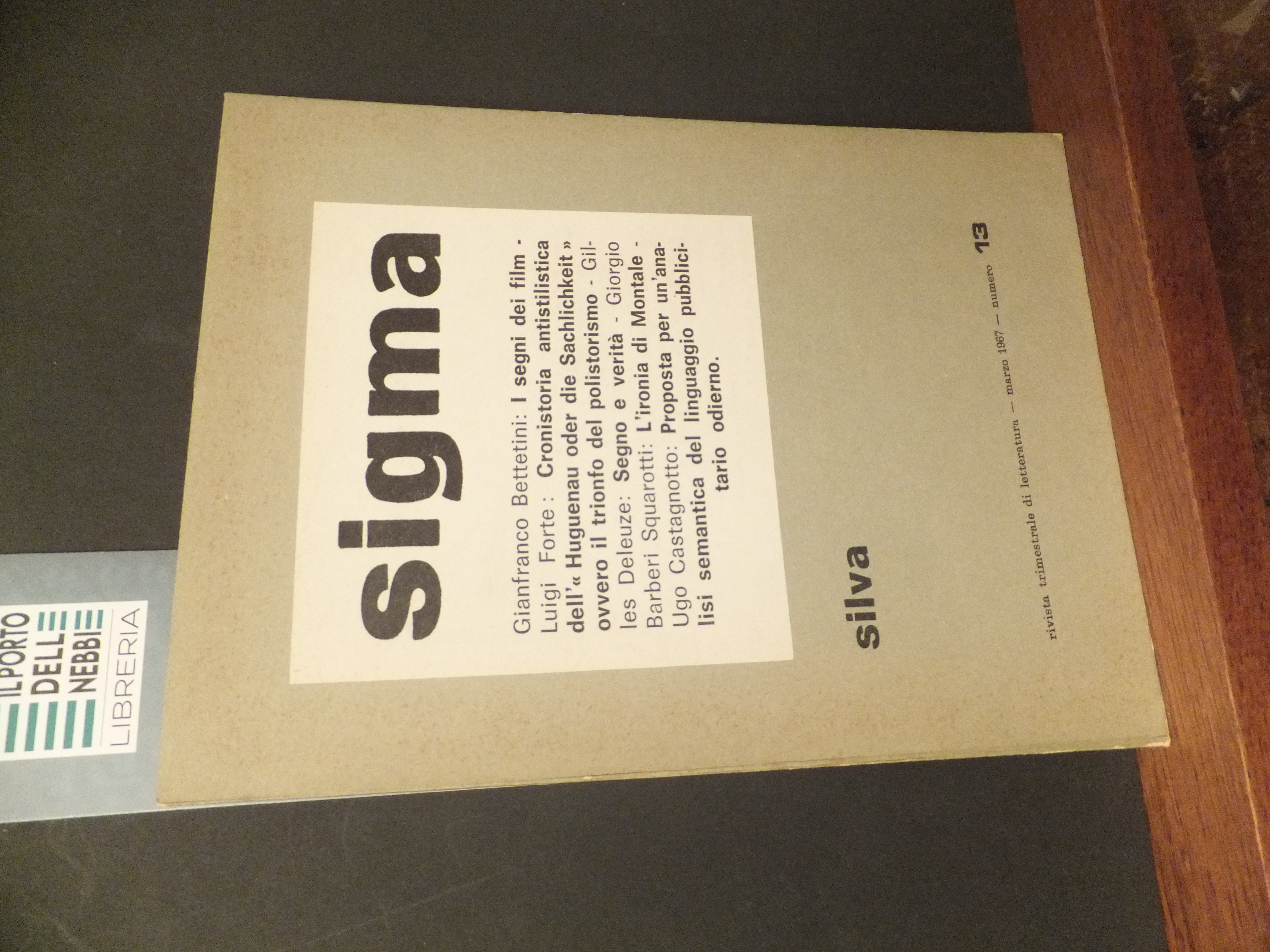 SIGMA RIVISTA DI LETTERATURA N, 13 MARZO 1967