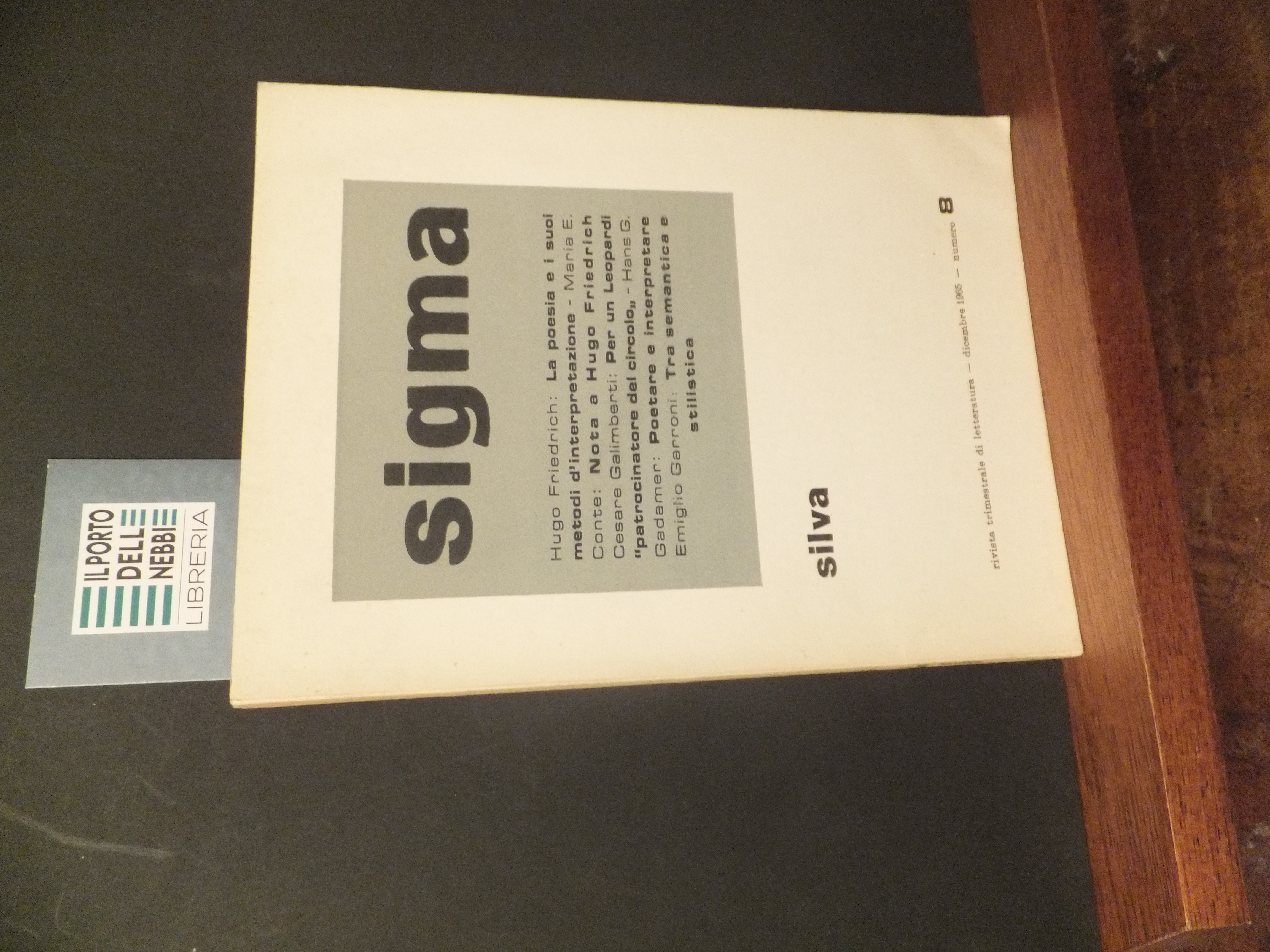 SIGMA RIVISTA DI LETTERATURA N. 8 DICEMBRE 1965