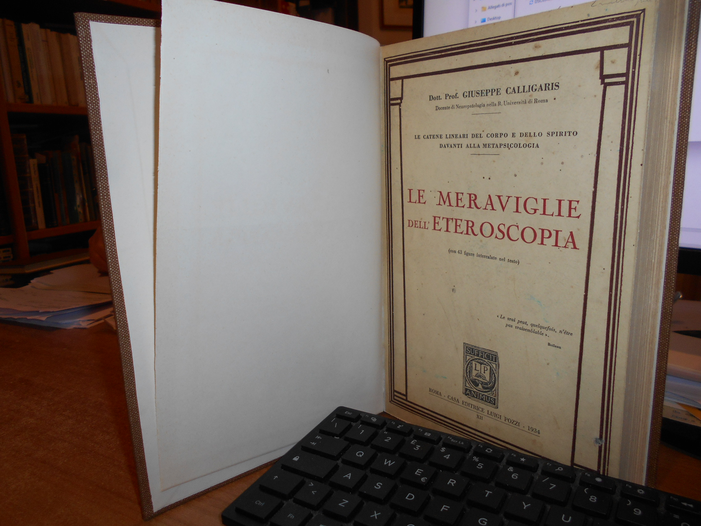 Le Meraviglie dell' Eteroscopia/Metapsicologia. GIUSEPPE CALLIGARIS 1934