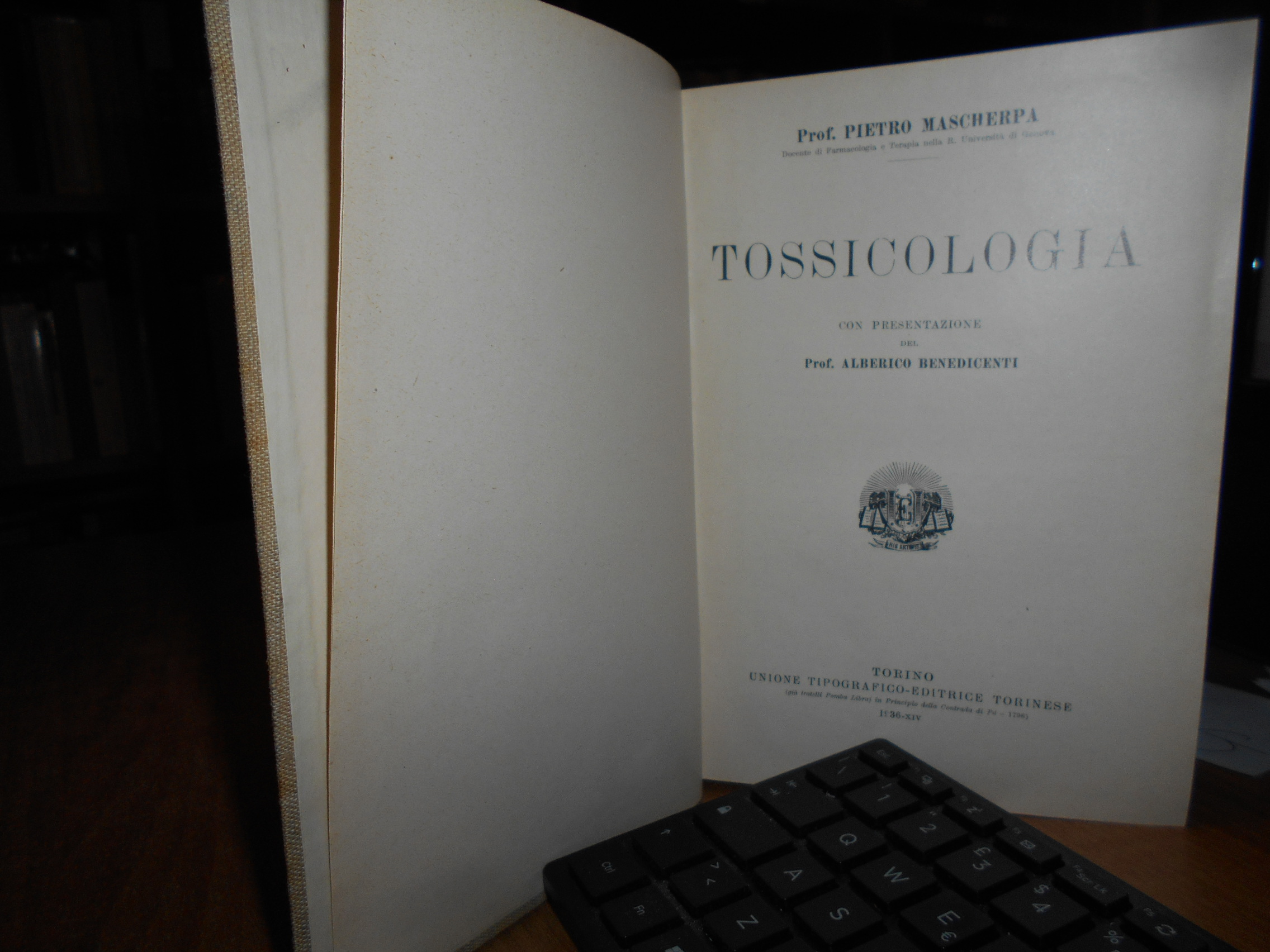 TOSSICOLOGIA. PIETRO MASCHERPA 1936