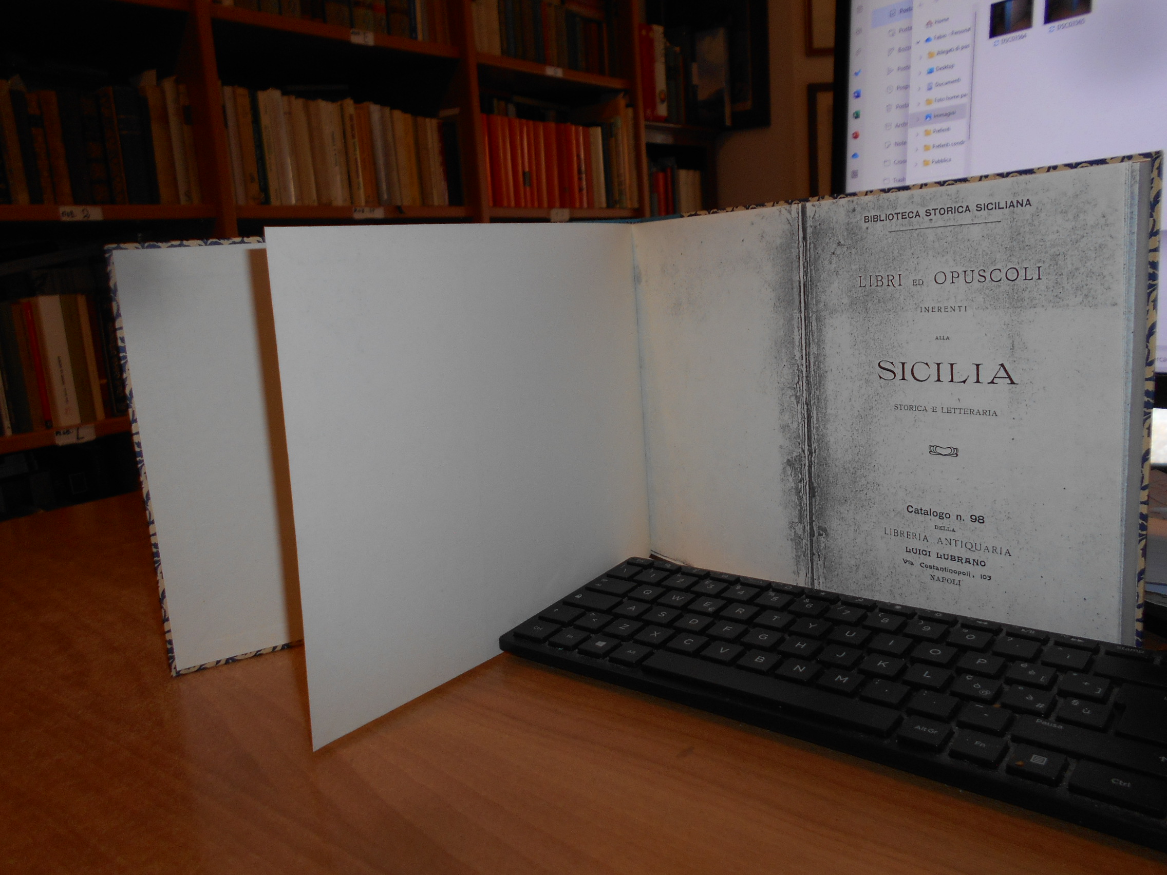Libri ed opuscoli inerenti alla Sicilia storica e letteraria.Cat. n. …