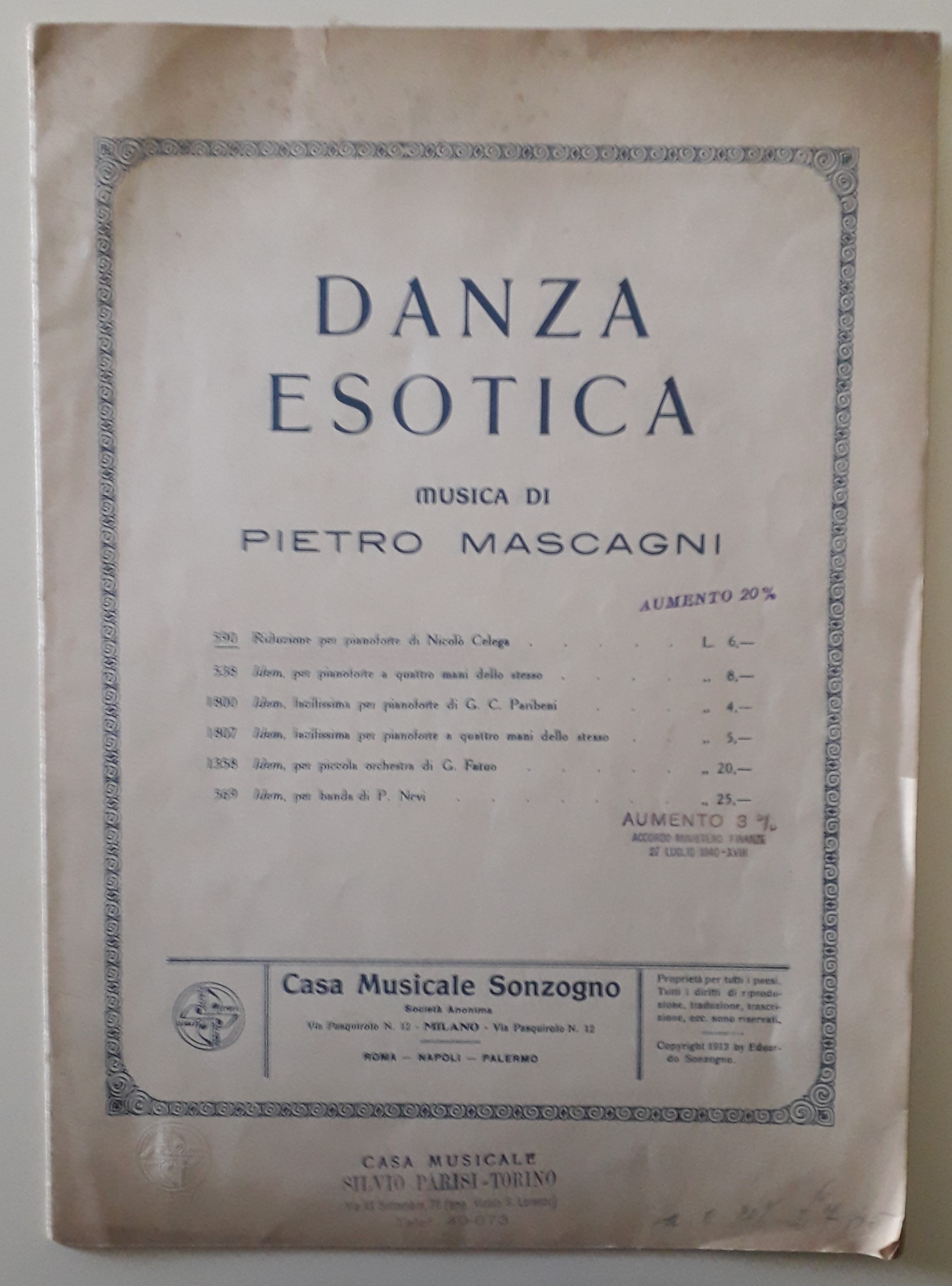 Danza esotica per pianoforte