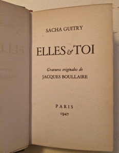 Elles & toi. Gravures originales de Jacques Boullaire.