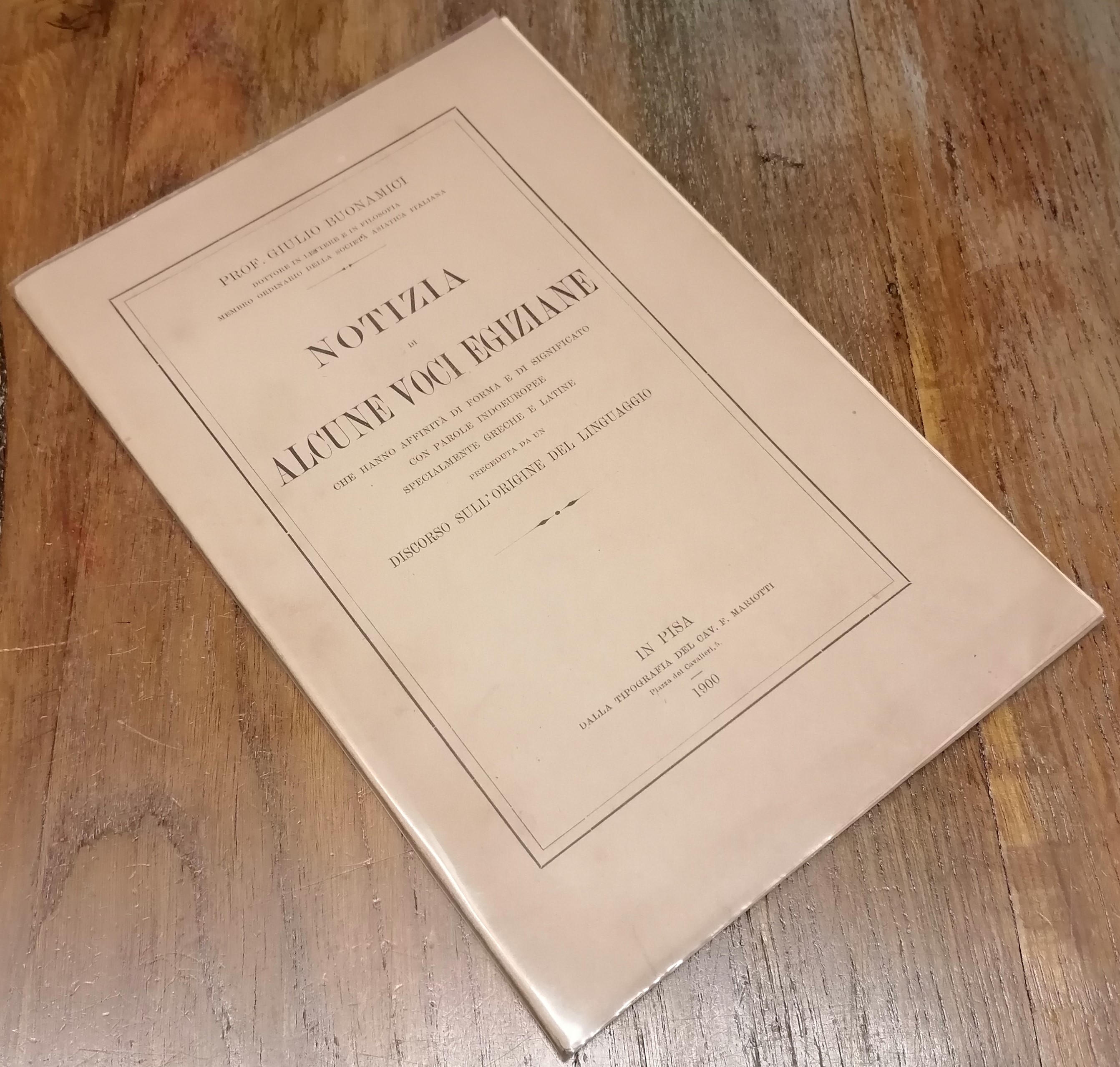 Notizia di alcune voci egiziane che hanno affinità di forma …