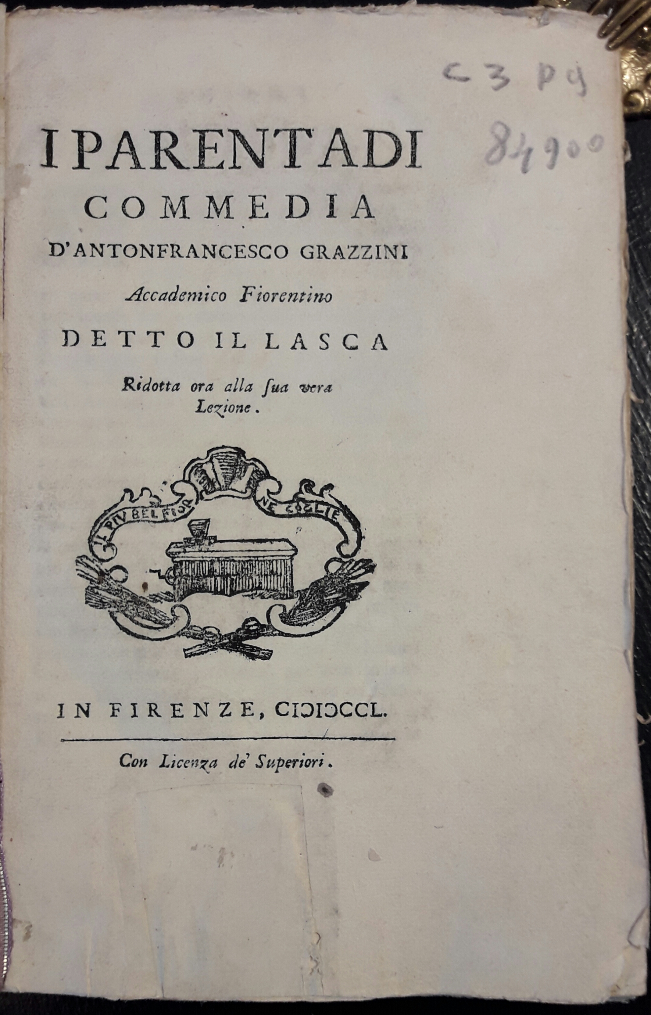 I Parentadi. Commedia… ridotta ora alla sua vera Lezione