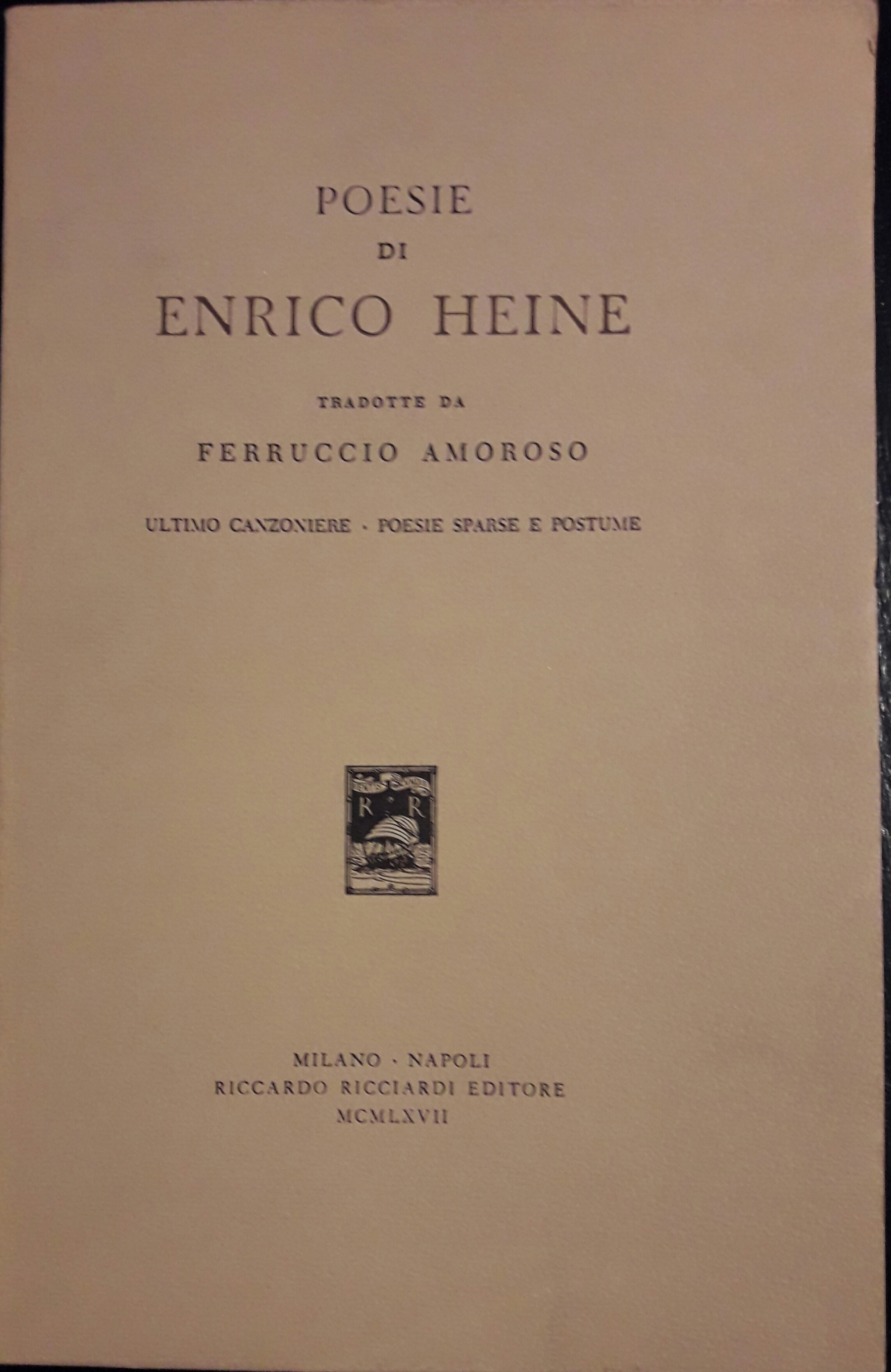 Poesie di Enrico Heine tradotte da Ferruccio Amoroso