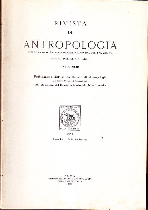 RIVISTA DI ANTROPOLOGIA - VOLUME XLIII - ATTI DELLA SOCIETA' …