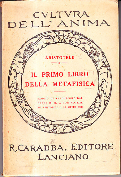 IL PRIMO LIBRO DELLA METAFISICA - SAGGIO DI TRADUZIONE DAL …