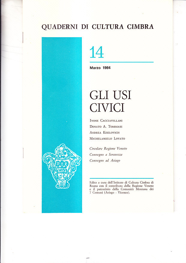 QUADERNI DI CULTURA CIMBRA - GLI USI CIVICI - 14