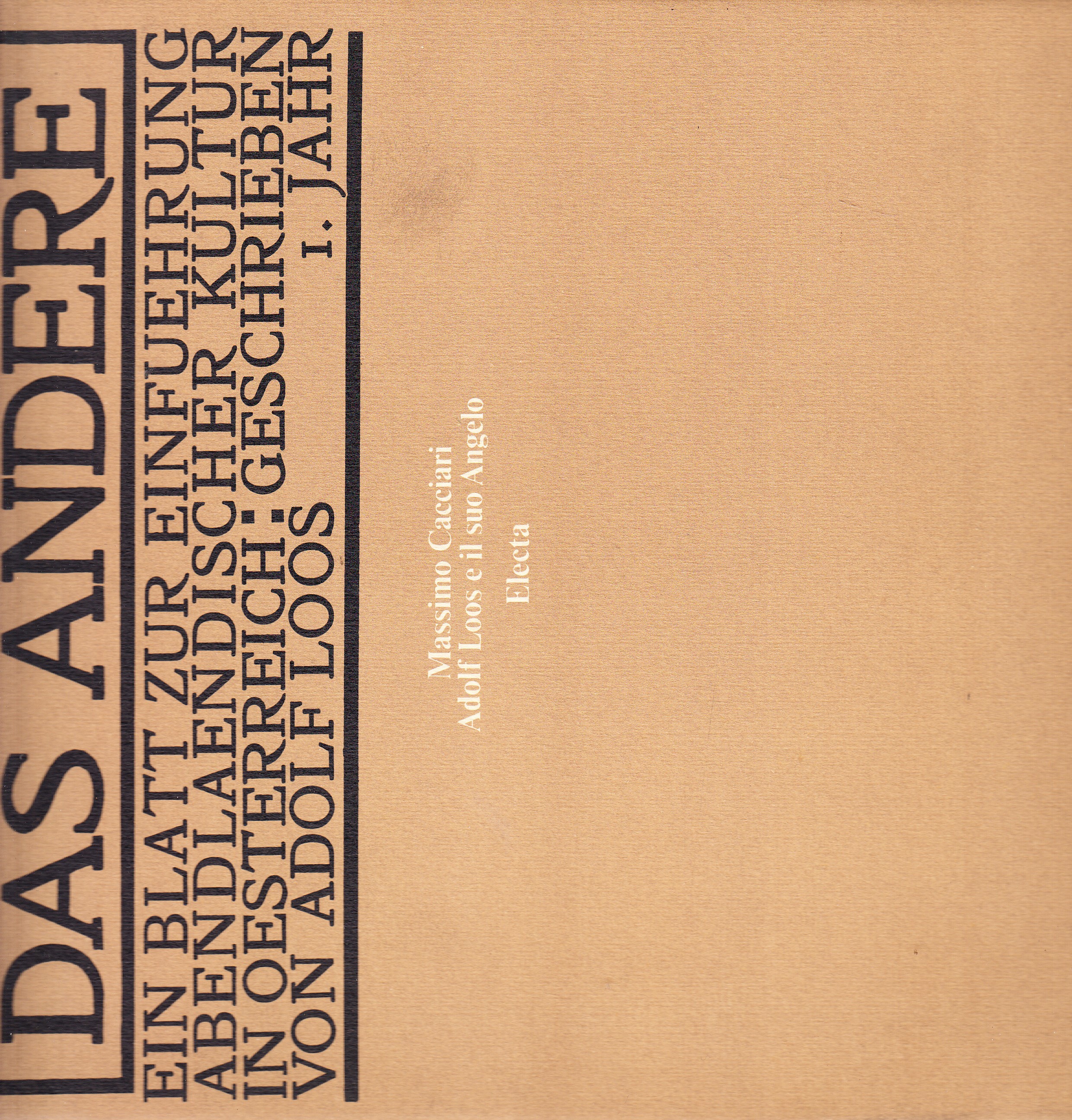 Adolf Loos e il suo Angelo - Das Andere/L'Altro - …