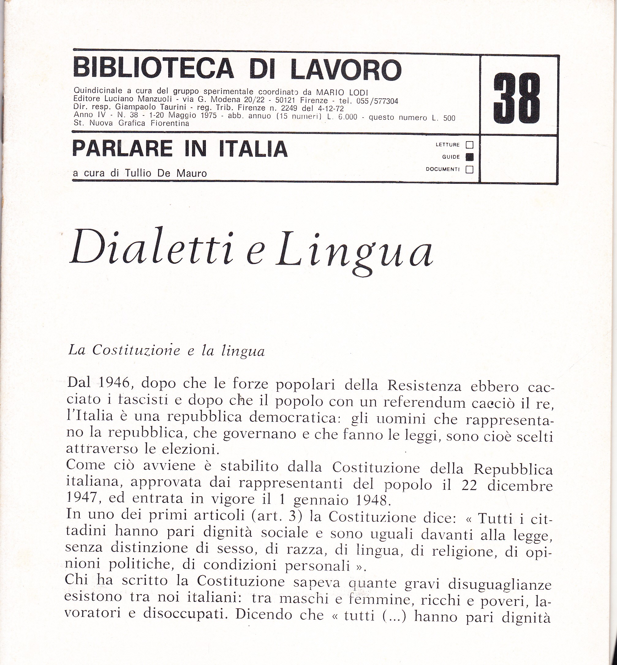 Parlare in Italia. Dialetti e lingua