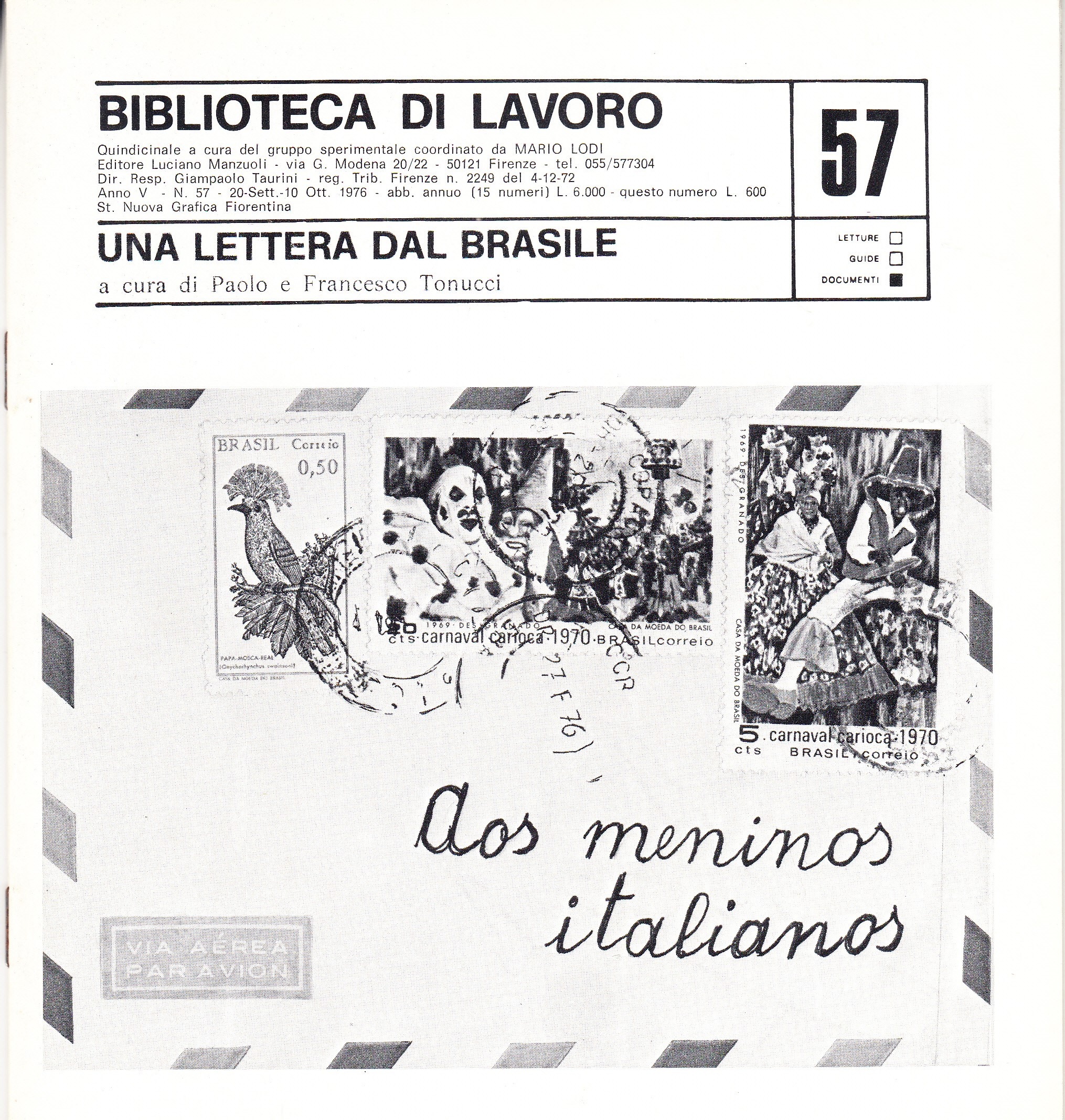 Una lettera dal Brasile