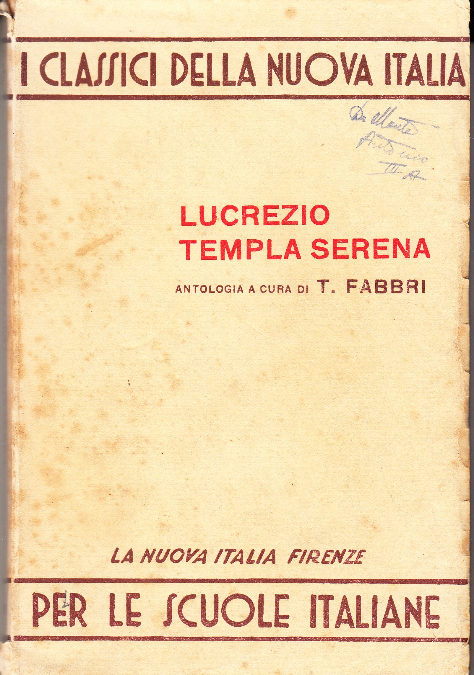 Lucrezio. Templa serena. Antologia del "De rerum natura" a cura …