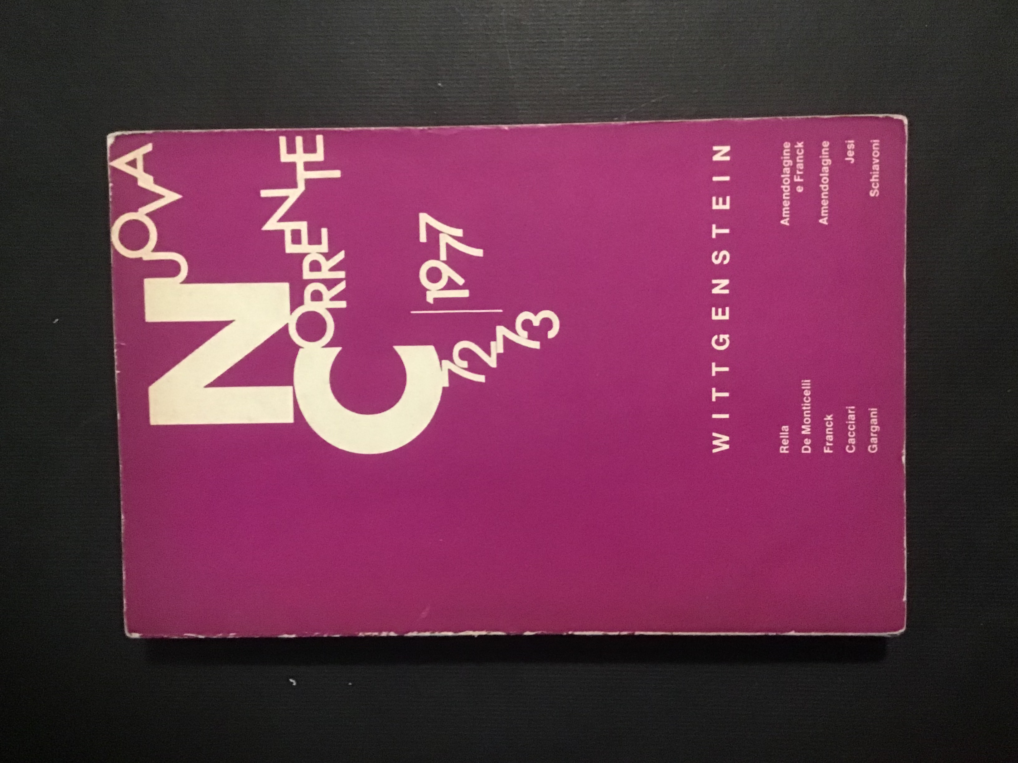 NUOVA CORRENTE 72-73/1977 WITTGENSTEIN