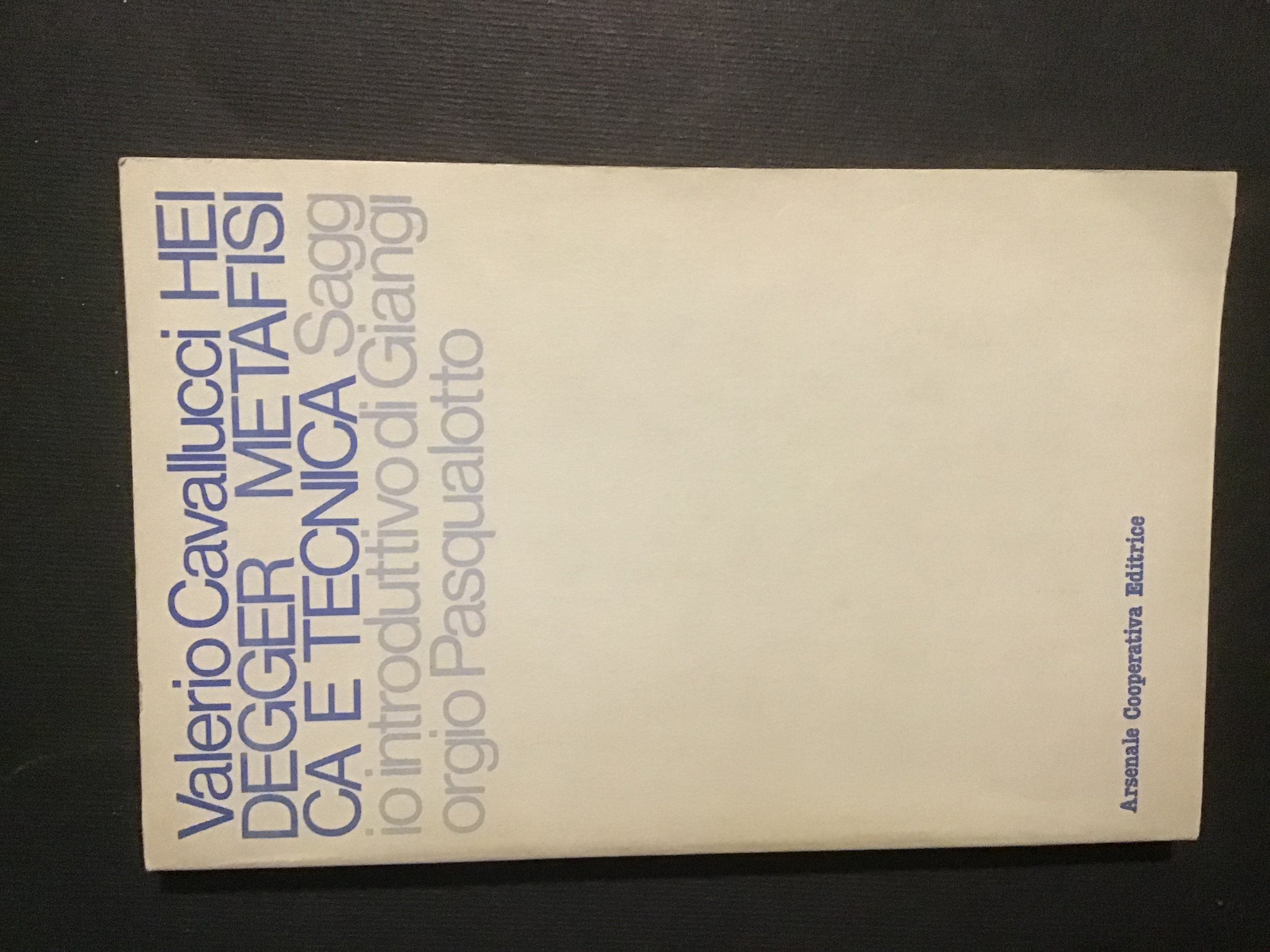 HEIDEGGER TRA METAFISICA E TECNICA