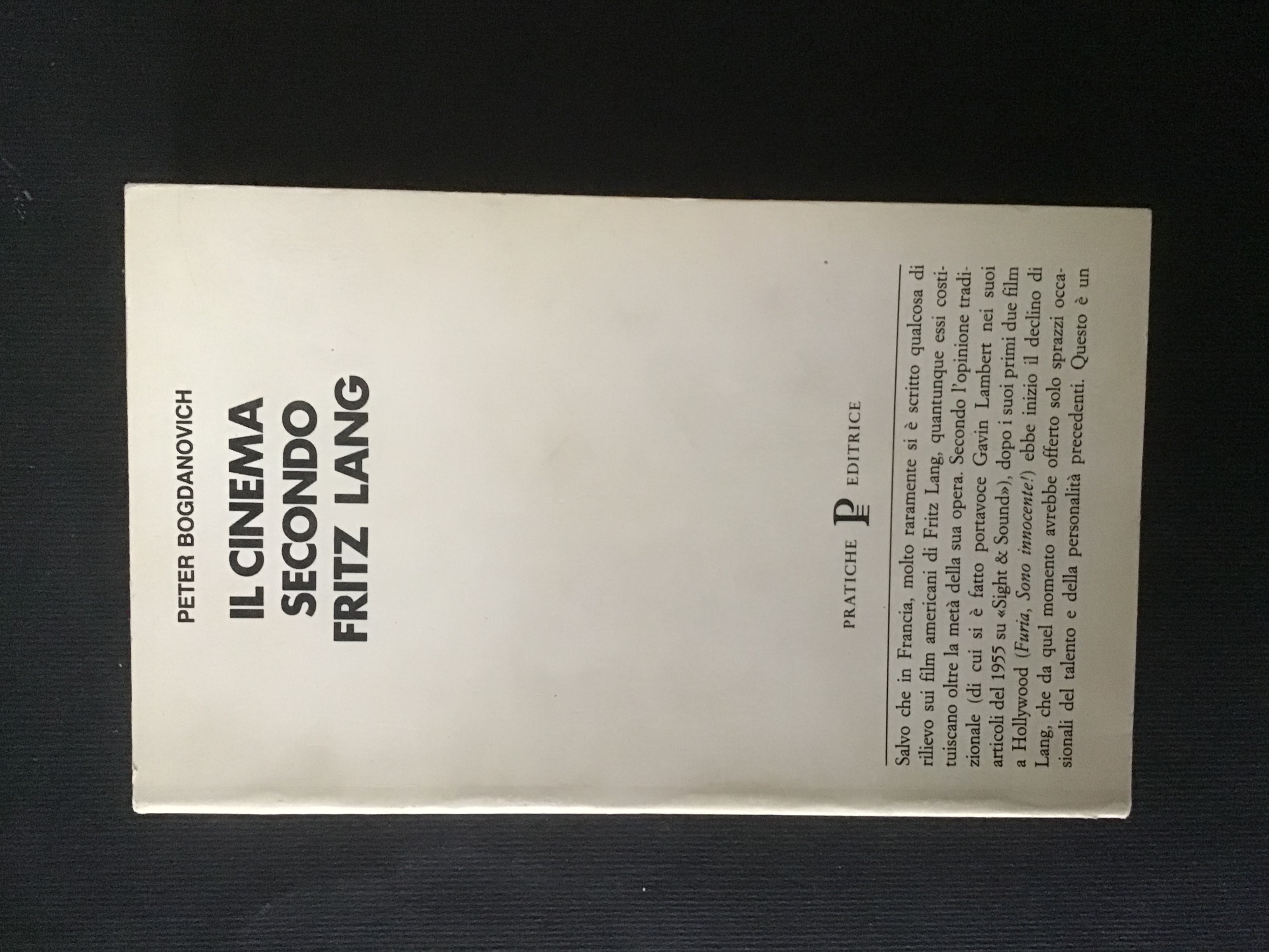 IL CINEMA SECONDO FRITZ LANG