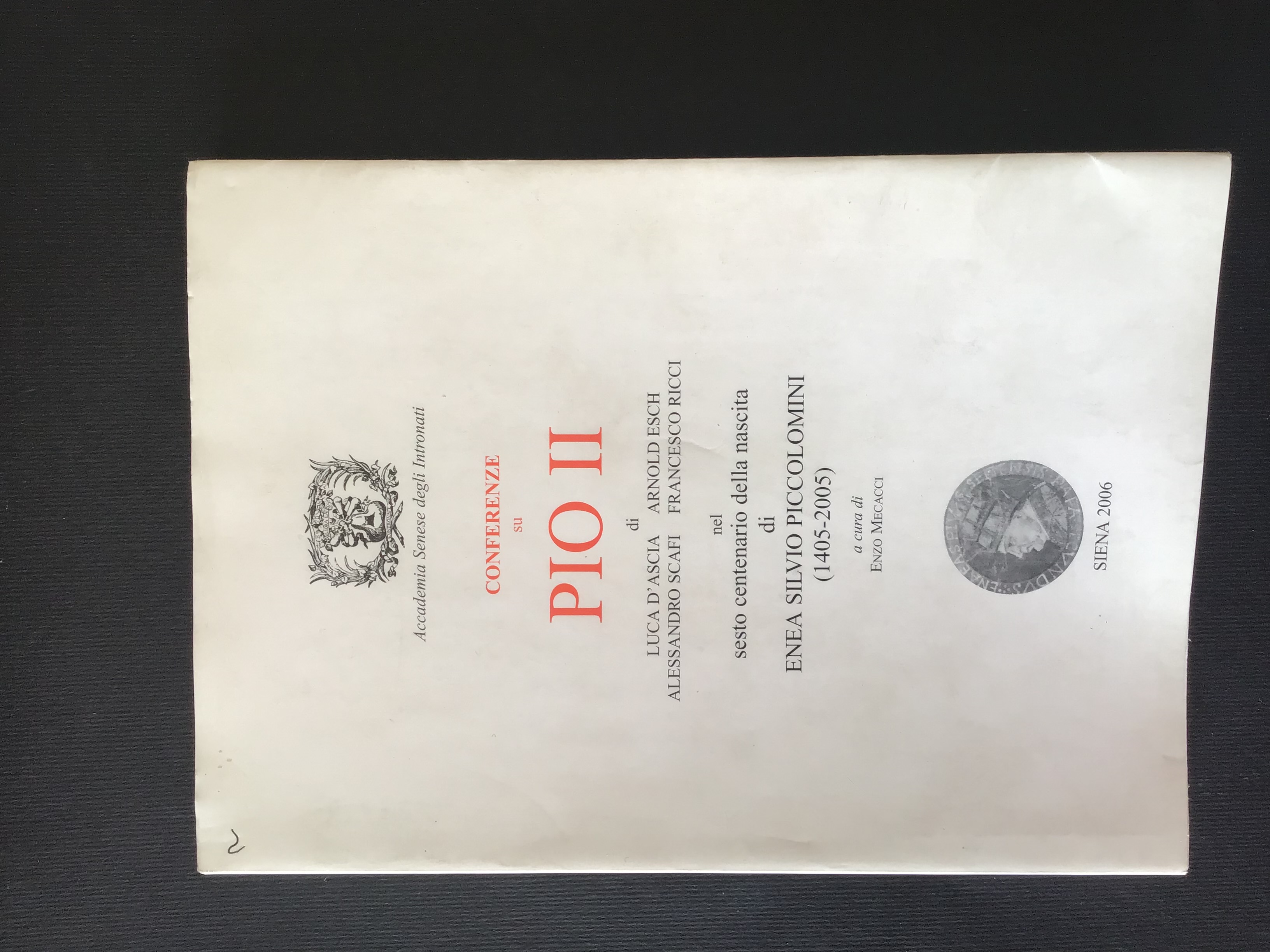 CONFERENZE SU PIO II