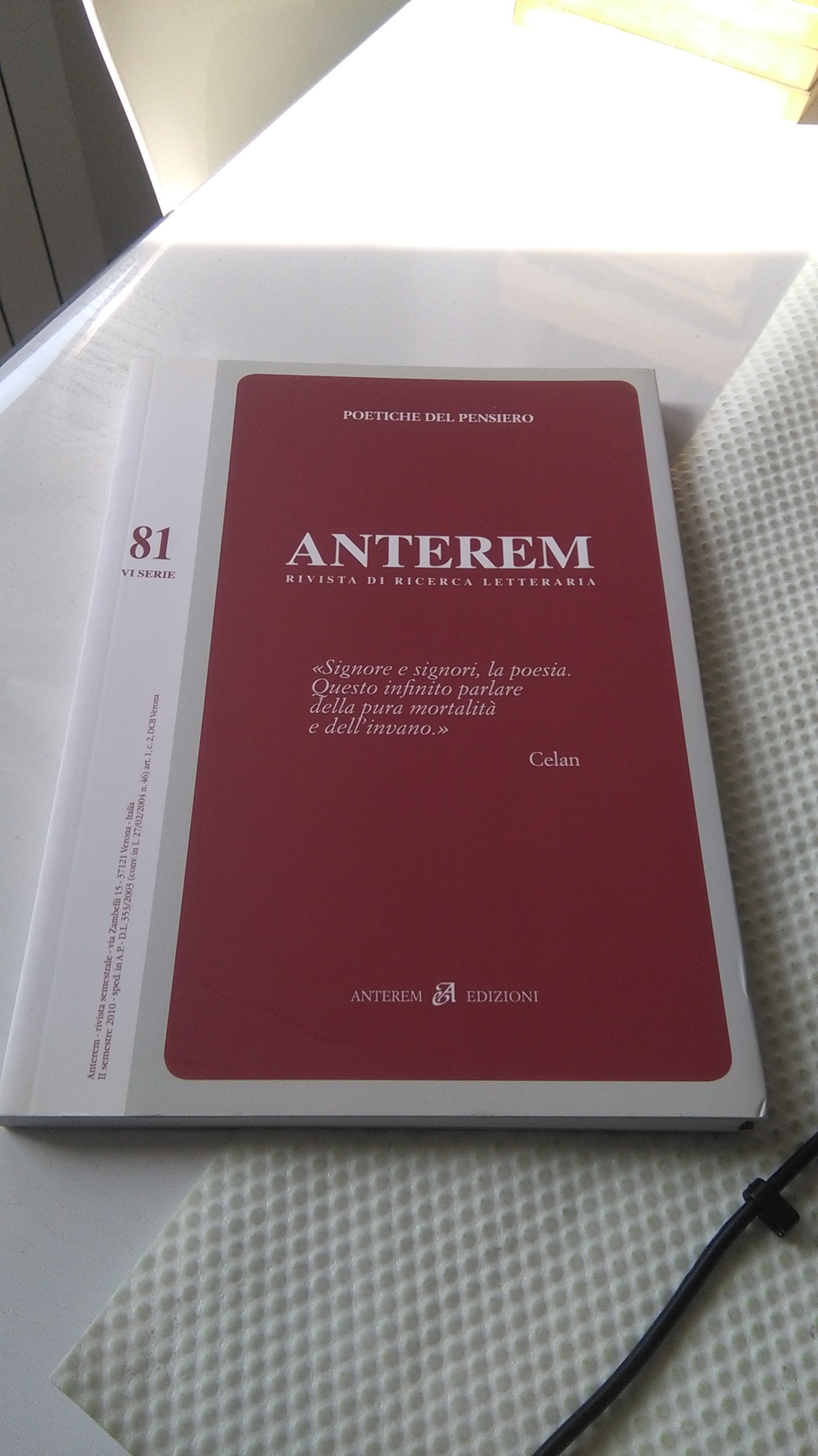 ANTEREM 81. POETICHE DEL PENSIERO